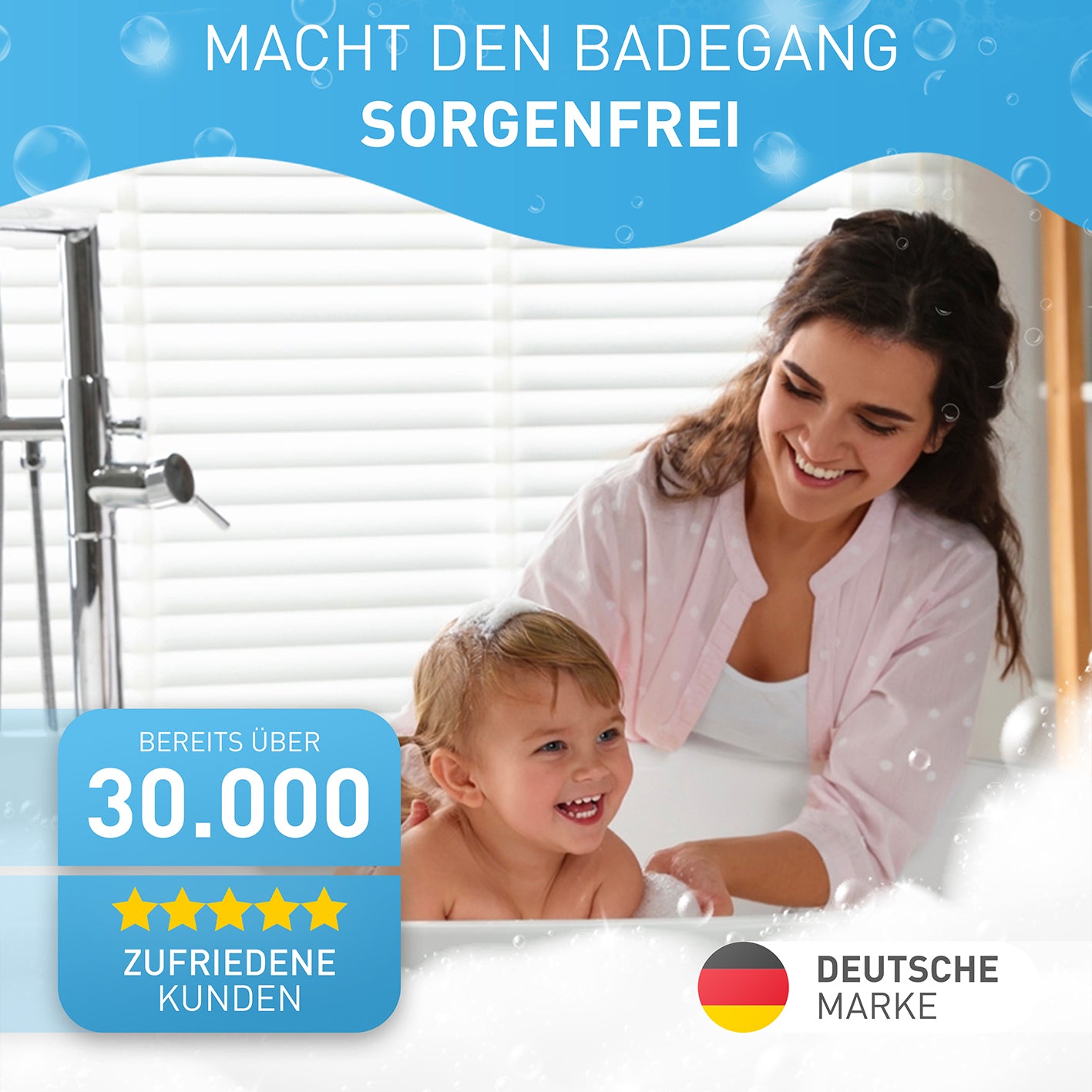 Badewannenmatte - Schwarz - 100 x 40 cm, rutschfest und BPA-frei, sicherer Halt für Kinder und Erwachsene in der Badewanne.