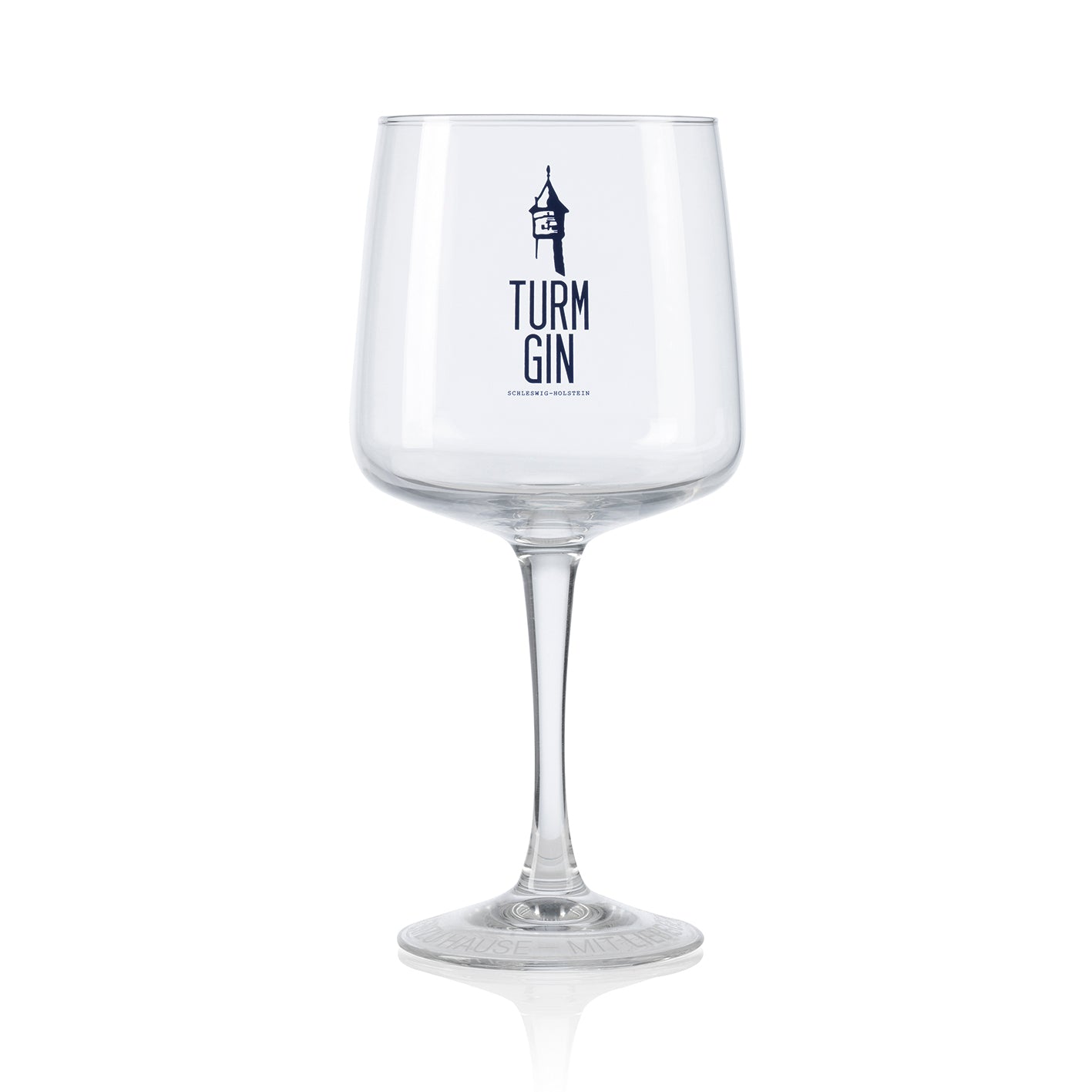 Copa Glas mit Logo - 720 ml - 2er-Set, großes Stilglas im TURM GIN Design, ideal für Gin, Cocktails und Erfrischungsgetränke.