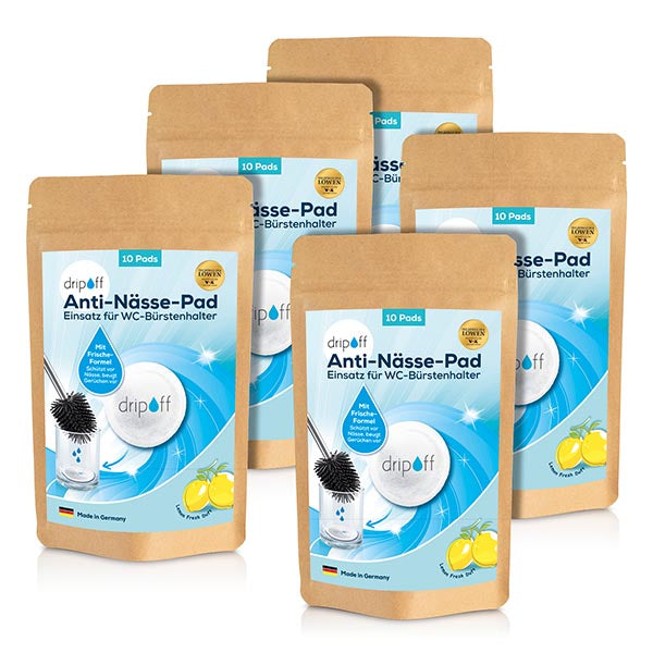 Anti-Nässe-Pad - Einsatz für WC-Bürstenhalter 50er-Set, saugt Tropfwasser auf, verhindert Pfützenbildung, schützt gegen Gerüche und Nässe.