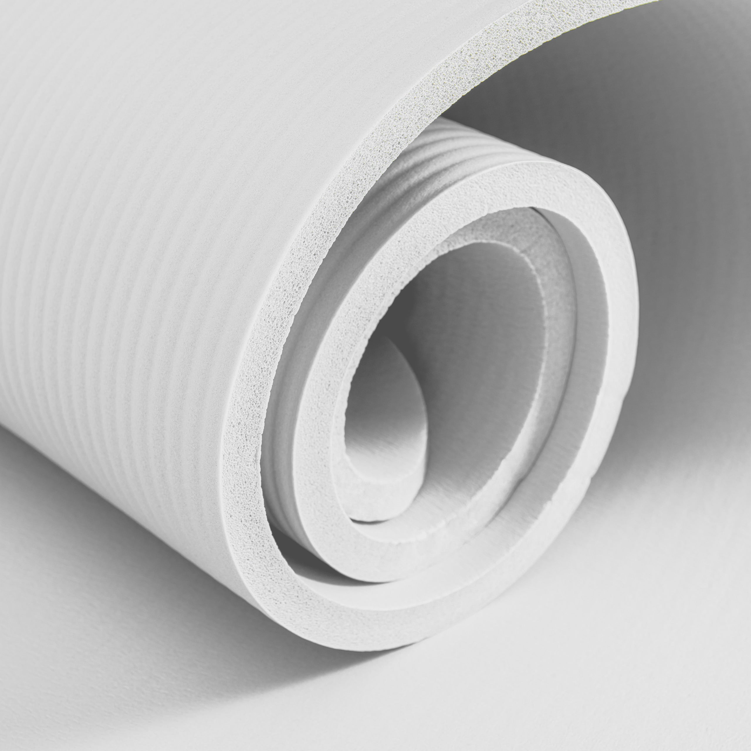 Fitness- & Gymnastikmatte - 183 x 61 x 1,2 cm - Weiß, rutschfest, robust und platzsparend für Yoga und Gymnastik.
