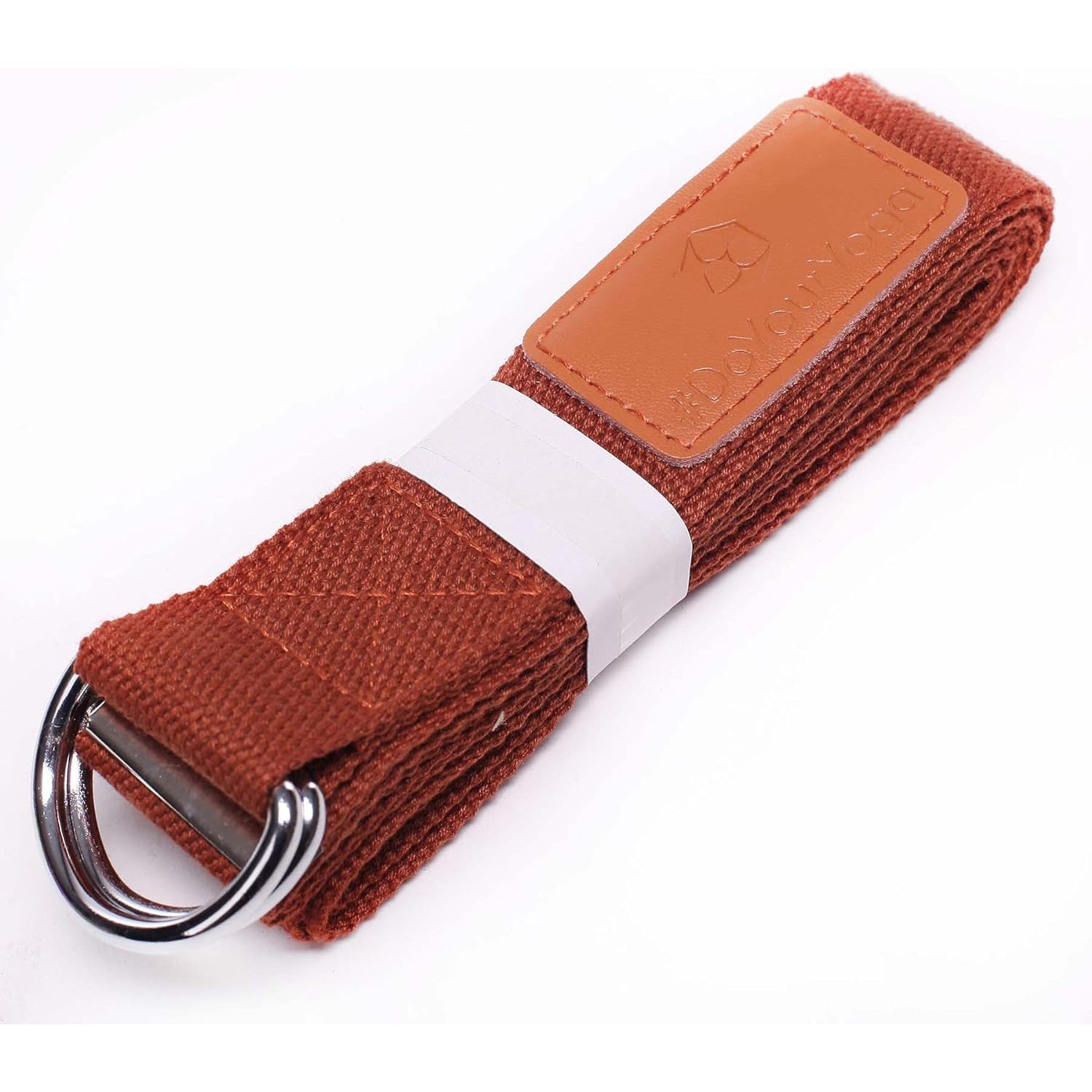 Yogagurt Amita - 260 x 3,8 cm - Schoko, langlebiger Yogagurt mit Metallringen zur Unterstützung bei Dehn- und Balanceübungen.