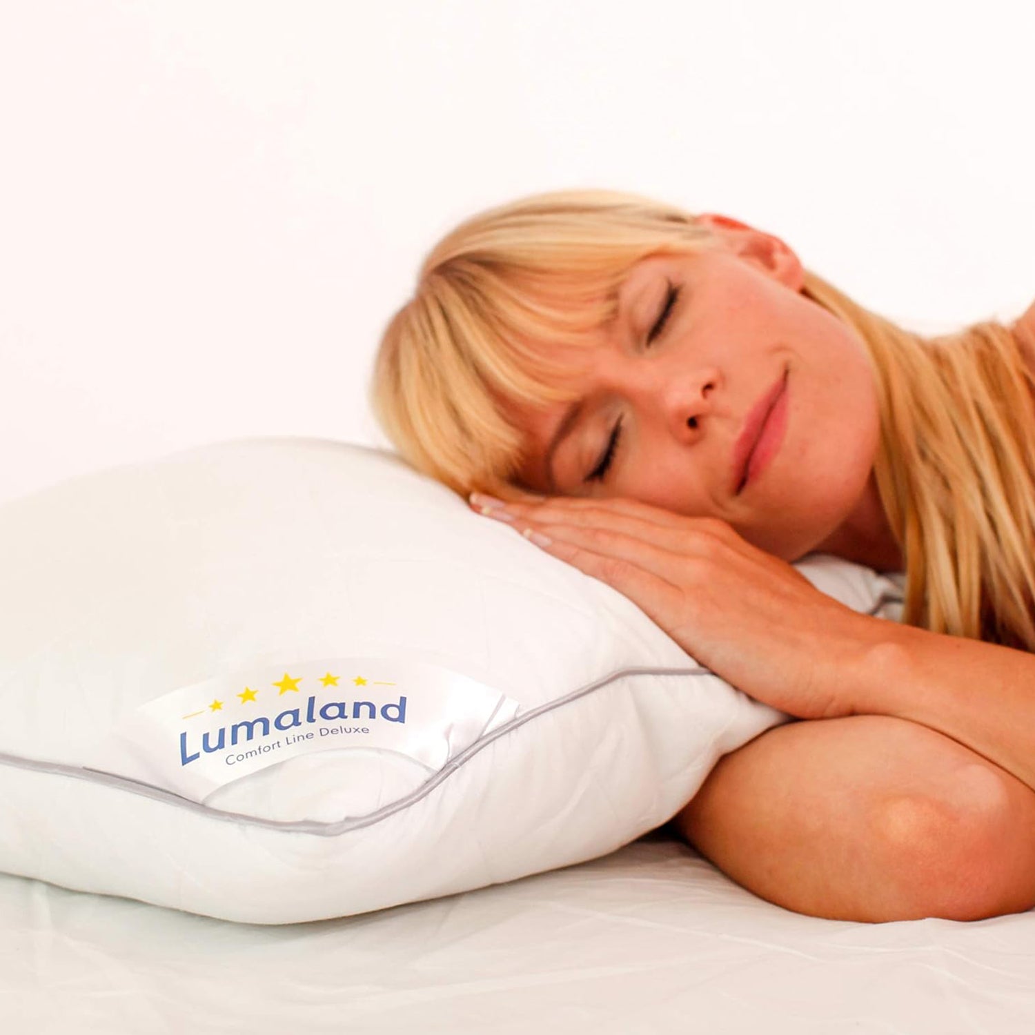 Kopfkissen - 40 x 80 cm - Füllgewicht 800 g von Lumaland, weiches Kissen für erholsamen Schlaf und individuelles Befüllen.