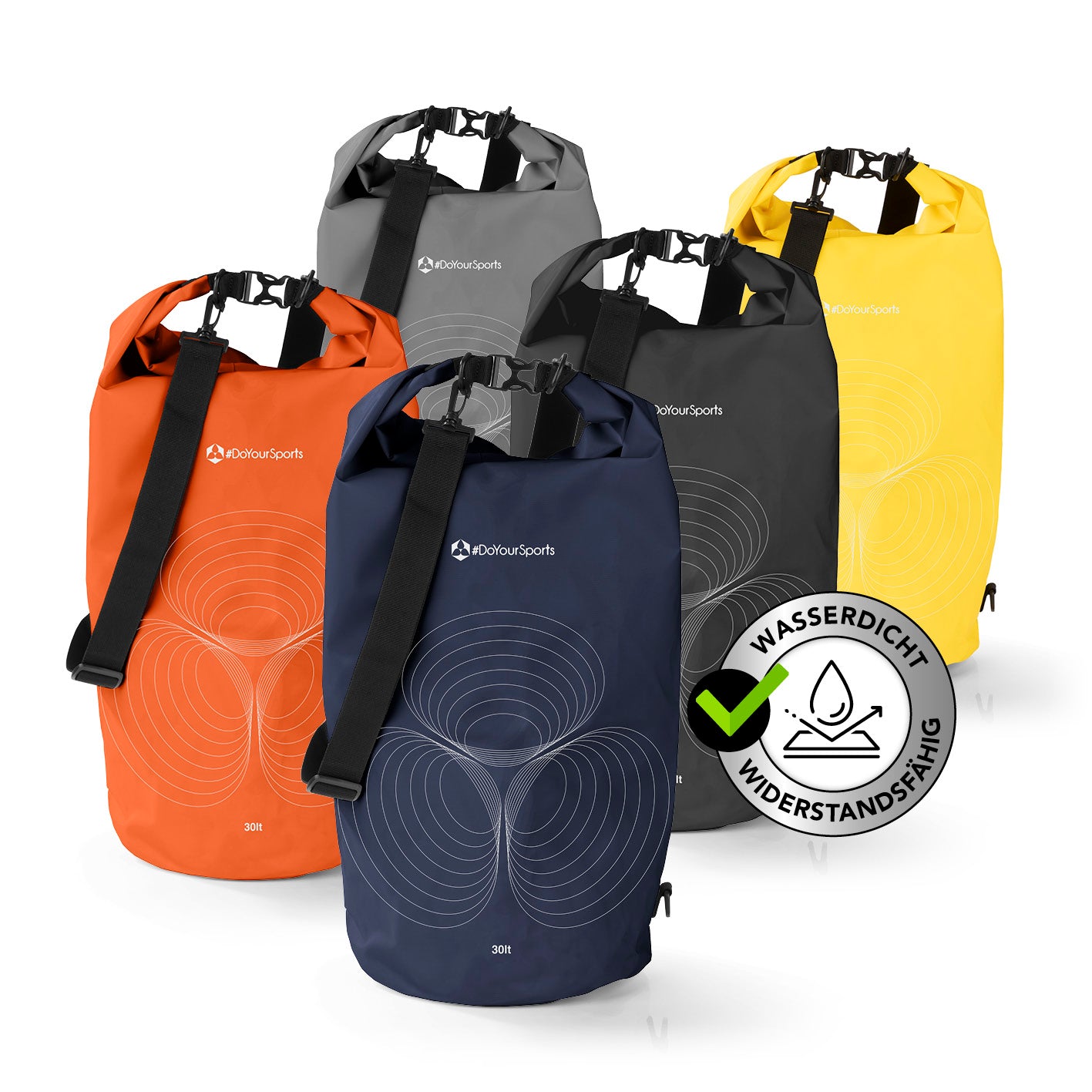 Dry Bag 30L - Dunkelblau wasserdichter, robuster Outdoor-Rucksack mit UV-Schutz und verstellbarem Schultergurt für Abenteuer.
