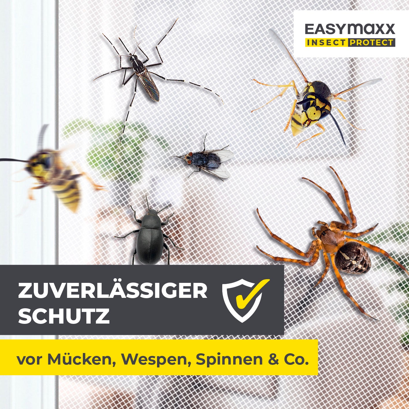 Insektenschutzgitter mit Magnetbefestigung - 2er-Set - 130 x 150 cm - Weiß hält Mücken, Wespen und Spinnen zuverlässig draußen.