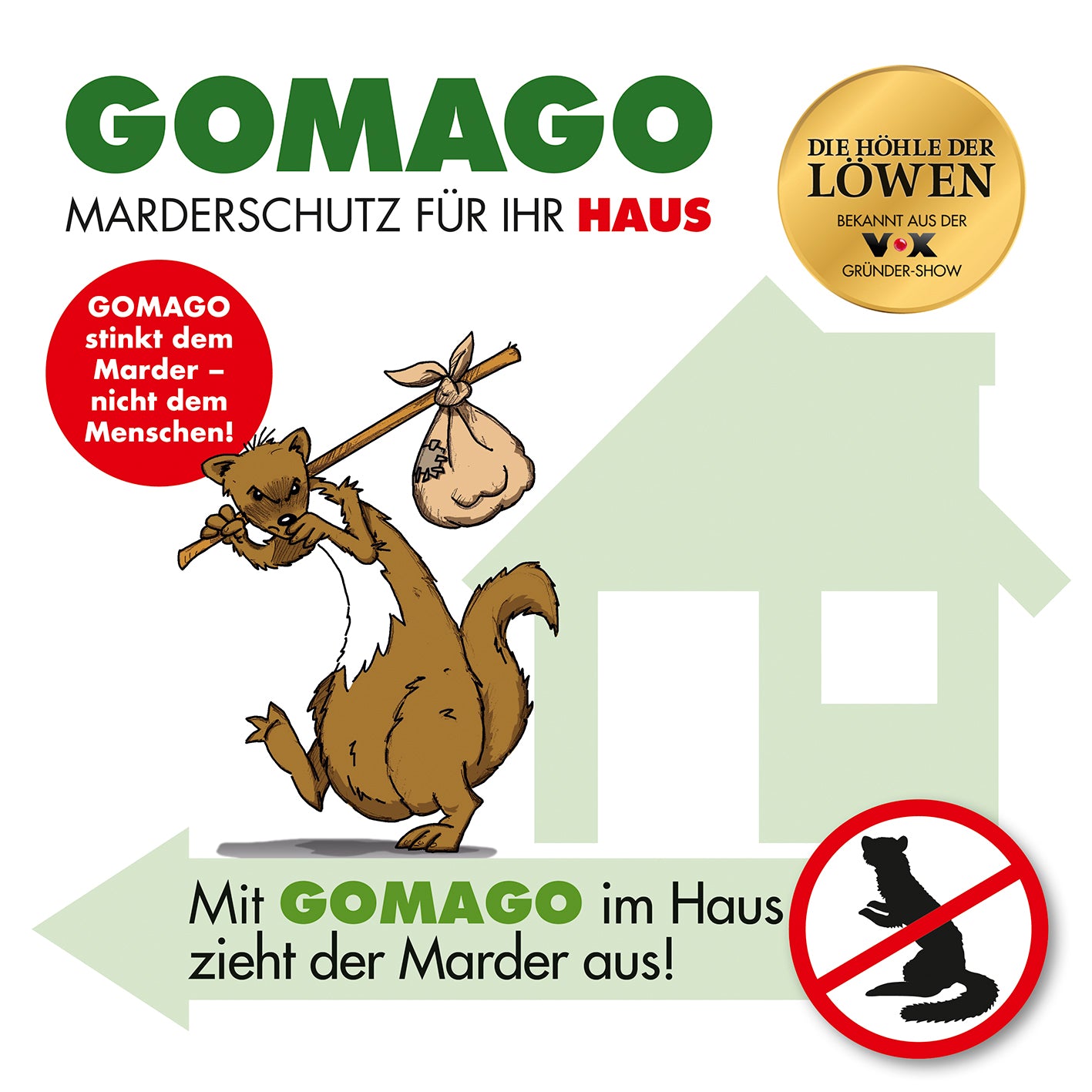 Mardervergrämung Haus - 2er-Set mit GOMAGO zur Marderabwehr und Schutz im Haus, sofort anwendbar, Duftstoff signalisiert Gefahr.