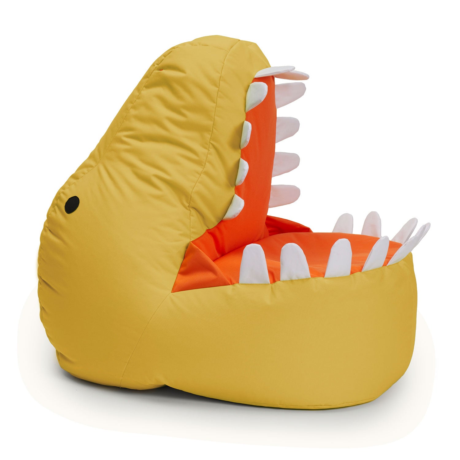 Kindersitzsack Animal Line Dino (270 L) Senfgelb, weich, wasserabweisend, robust, Indoor & Outdoor Sitzsack mit verstecktem Reißverschluss.