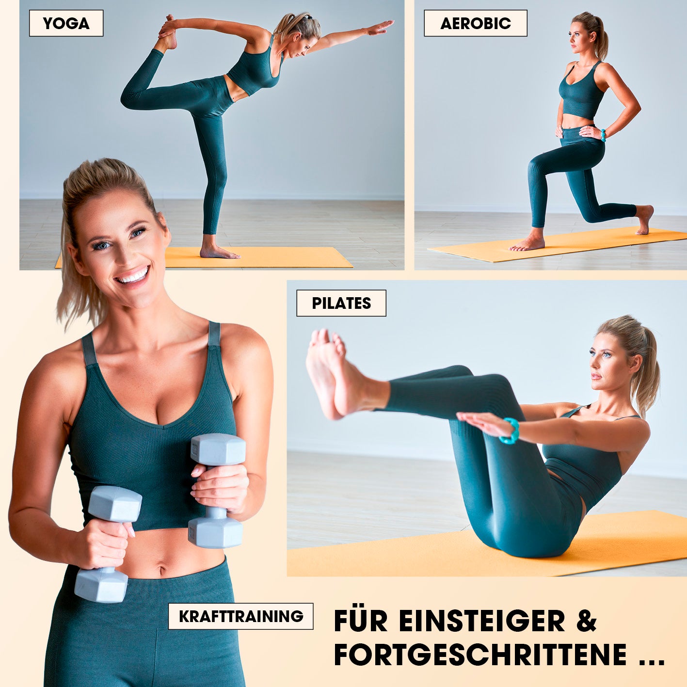 Fitness- und Gymnastikmatte - 190 x 100 x 1 cm - Orange von DoYourFitness, rutschfest, robust, ideal für Yoga, Pilates, Aerobic und Krafttraining.