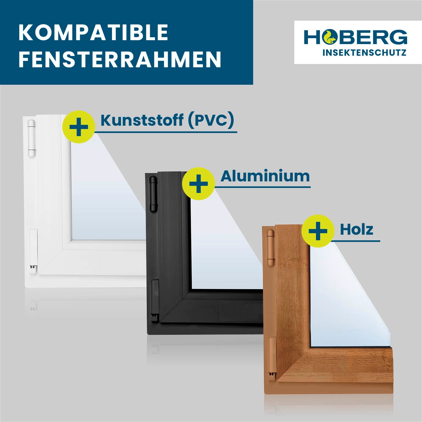 Insekten- & Pollenschutzgitter mit Magnetbefestigung - 4er-Set kompatibel für Fensterrahmen aus Kunststoff, Aluminium und Holz.