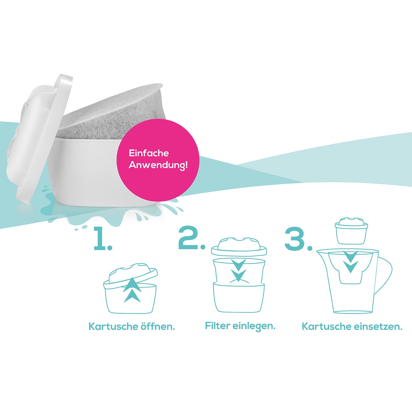 Wasserfilter Nachfüllset - 12er-Set Filtertaschen mit Anleitung zur einfachen Verwendung im yucona Trinkwasserfilter-System@home.