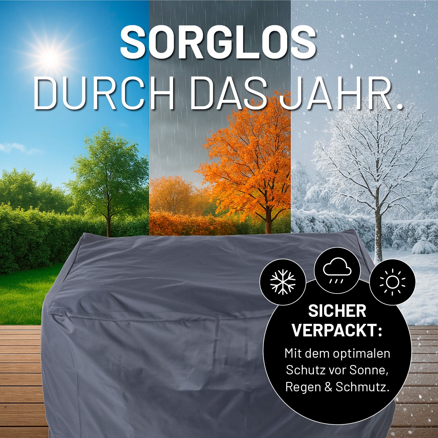 Wetterschutzhaube für den Modularen Sessel - 100 x 76 x 75 cm schützt ganzjährig vor Sonne, Regen, Schnee und Schmutz.