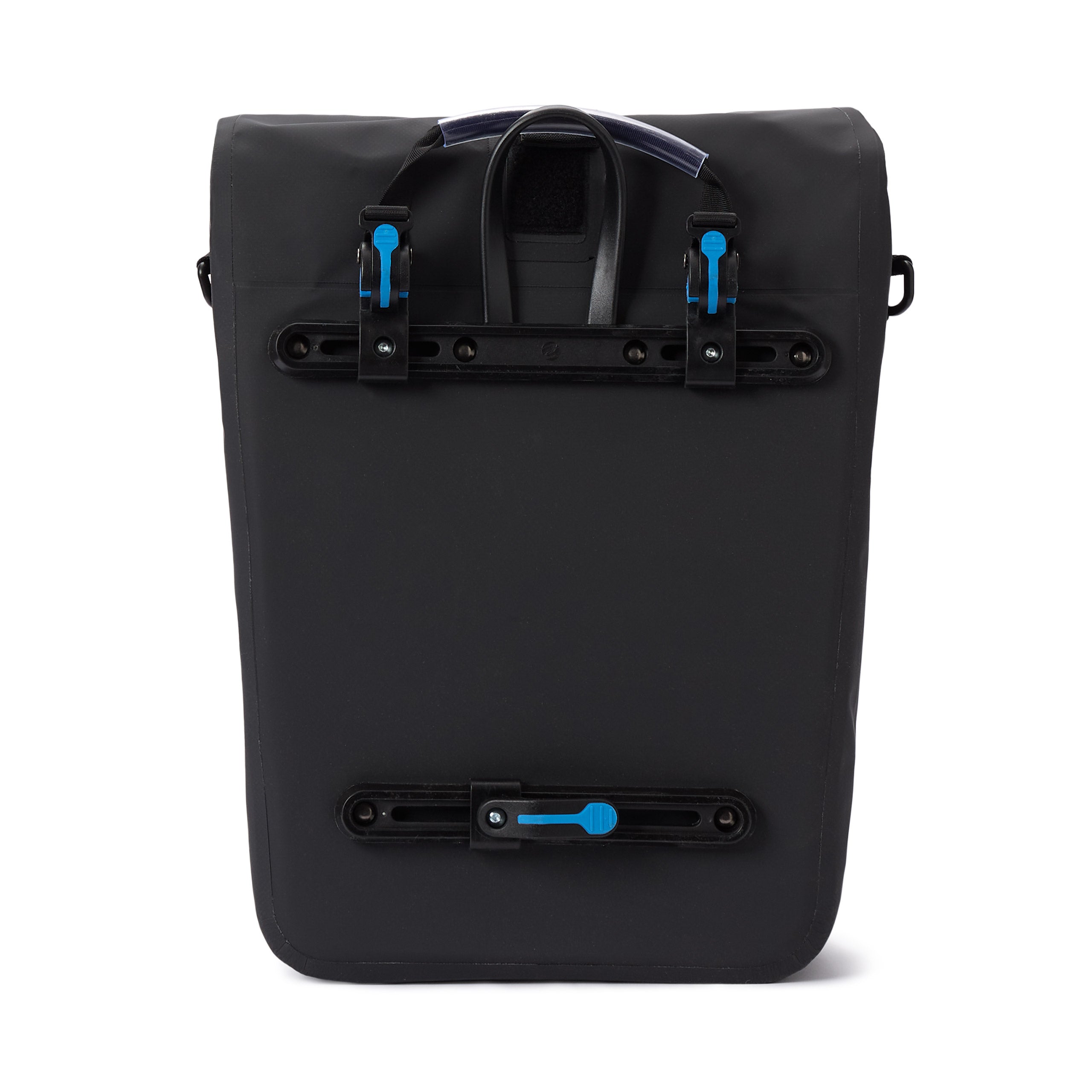 Wasserdichte Fahrradtasche Roll-Top - 21 L - Schwarz mit praktischem Schnellverbindungssystem und reflektierend für sichere Fahrten bei jedem Wetter.