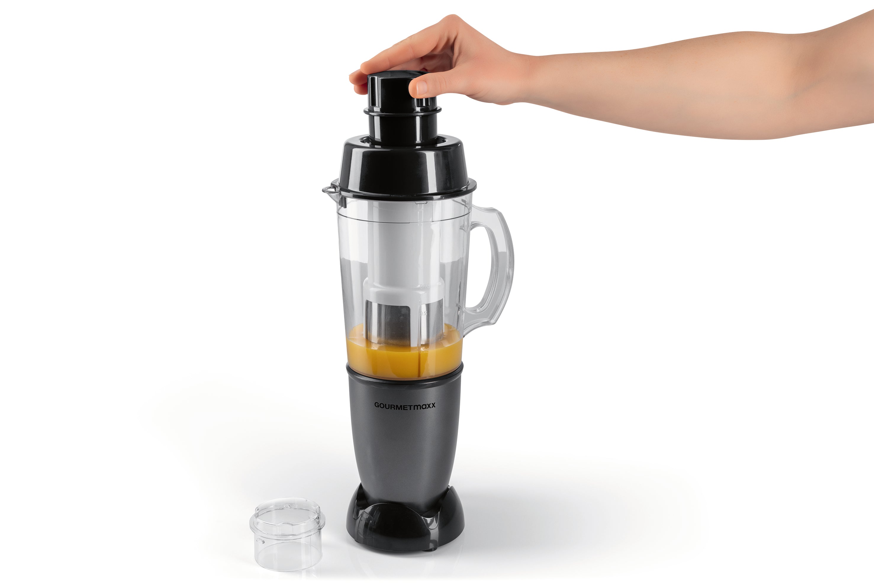 Zubehörset L für Mr. Magic Power 400 Pro - Schwarz mit Entsafteraufsatz und praktischem Mixbecher für vielseitige Küchenfunktionen