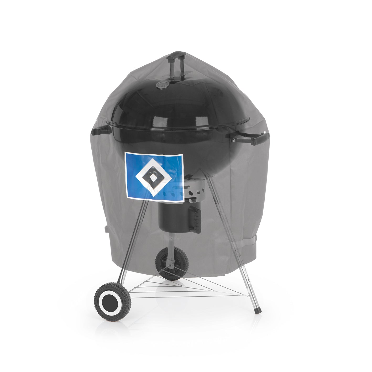 Wetterschutzhaube S - schwarz mit Logo, robust, wasserdicht bis 3000 mm, atmungsaktiv mit 6 Ventilationsöffnungen, kältebeständig bis -20 Grad.