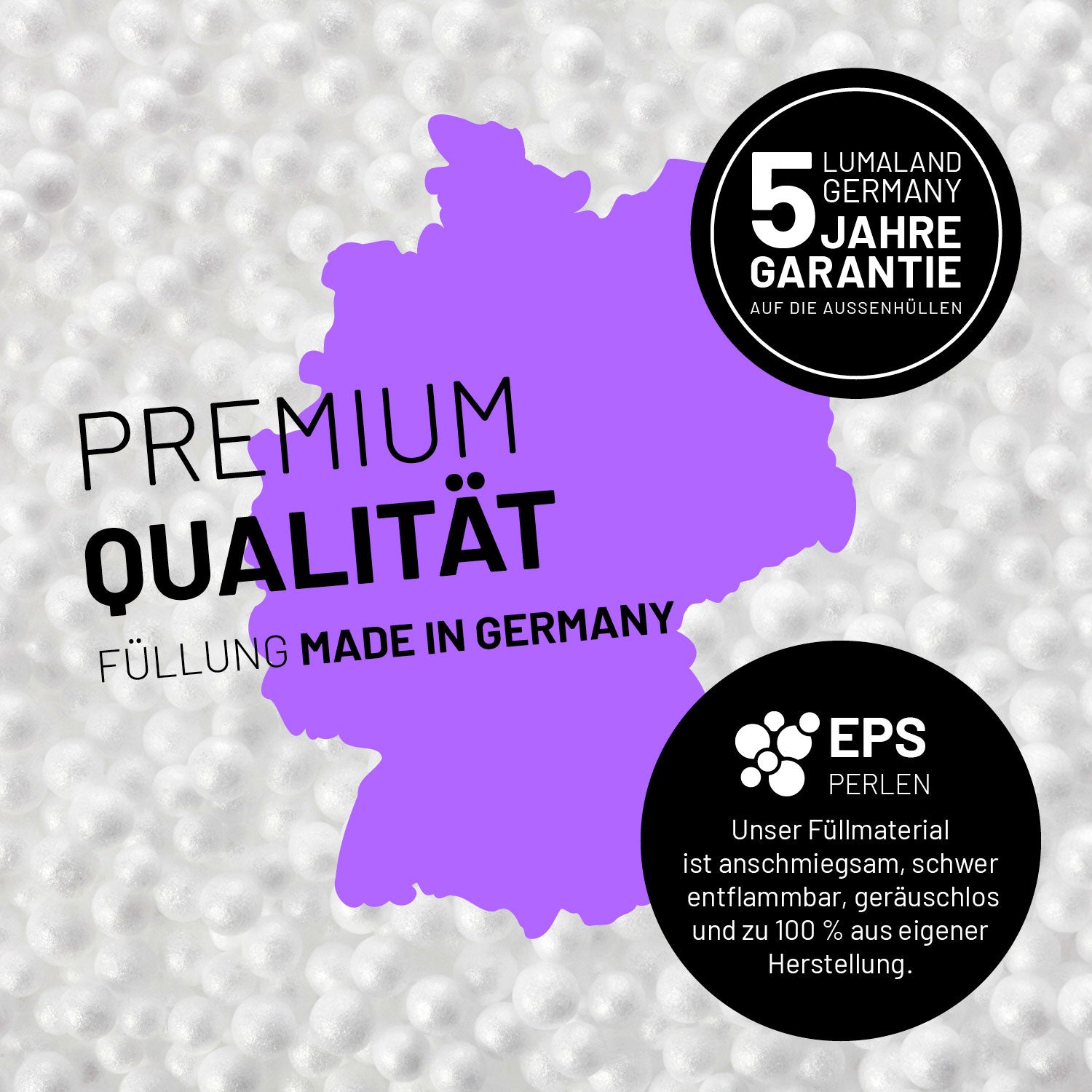Luxury Fluffy Sitzsack (120 L) - grün, mit hochwertiger EPS-Füllung "Made in Germany" und 5 Jahre Garantie auf Außenhüllen.