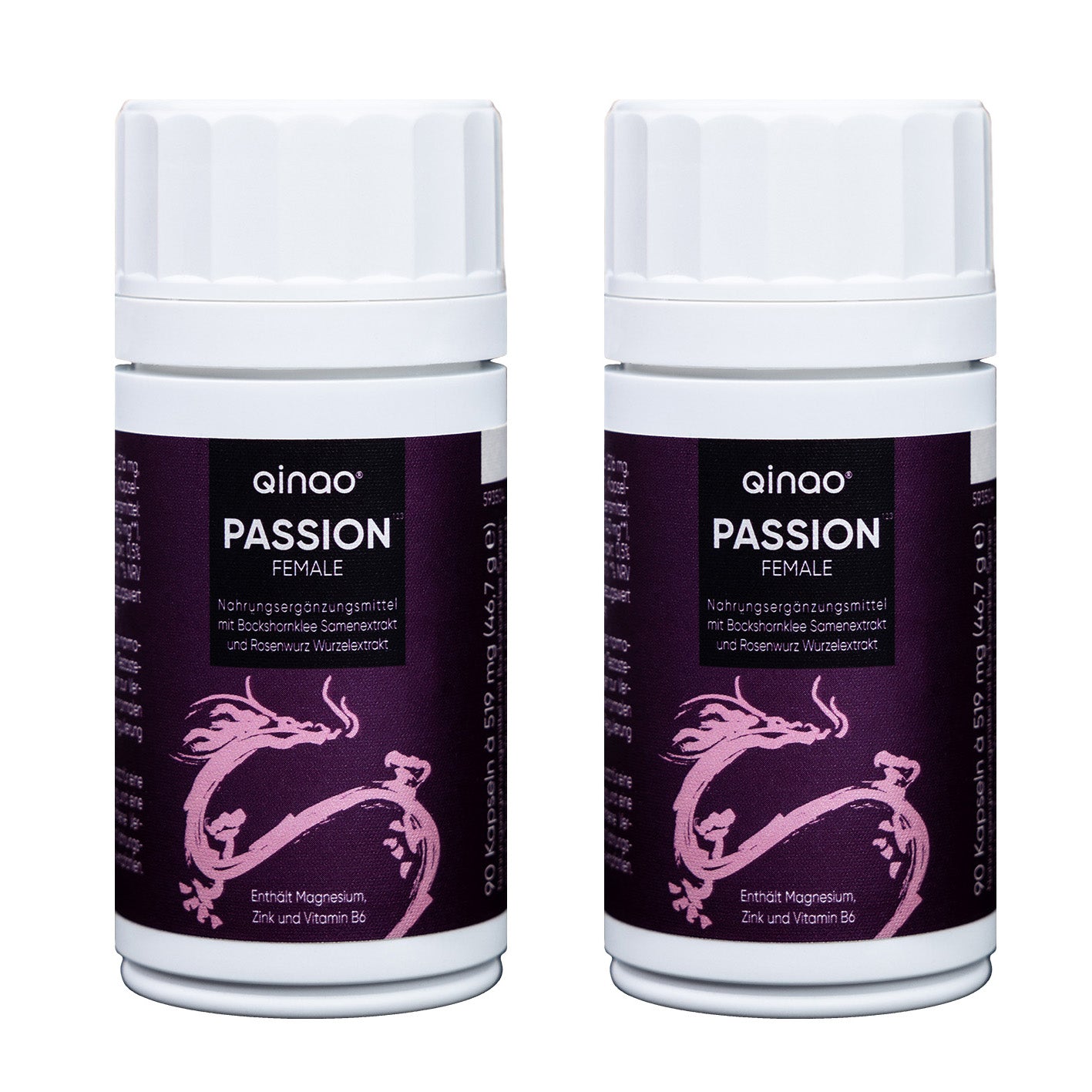 Nahrungsergänzungsmittel FEMALE - 2er-Set mit Vitamin B6, Zink, Rosenwurz, Bockshornklee und Chilischote, vegan und zuckerfrei.