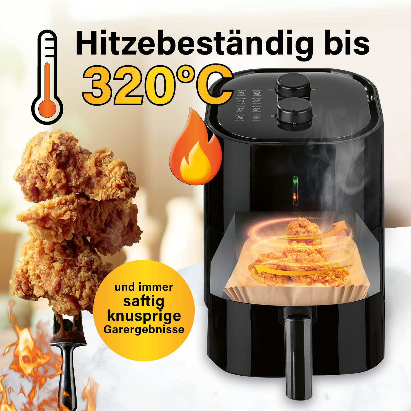 Backpapierschalen für Heißluftfritteusen (2–5 l) hitzebeständig bis 230° mit Antihaftbeschichtung, öl- und wasserbeständig, 50 Stück.