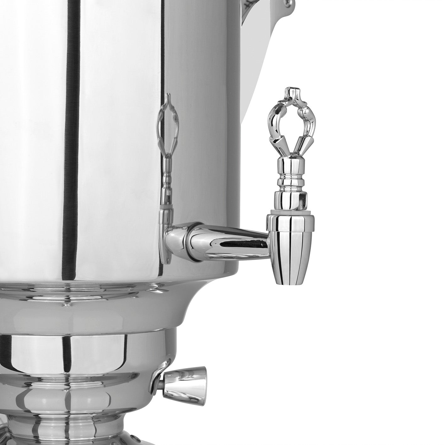 Romanov 1007 III Samowar - 5 Liter - Edelstahl, professioneller Teebereiter mit elegantem Wasserhahn aus glänzendem Edelstahl.