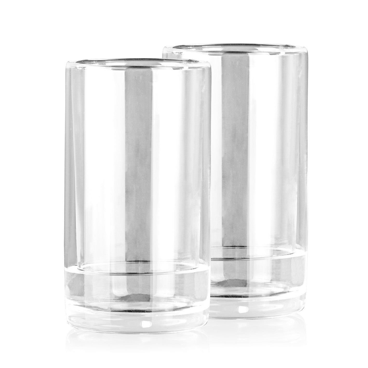 Glas selbstkühlend - 2er-Set je 280 ml mit Cooling-Gel für kalte Getränke ohne Eis, wiederverwendbar und geschmackneutral.