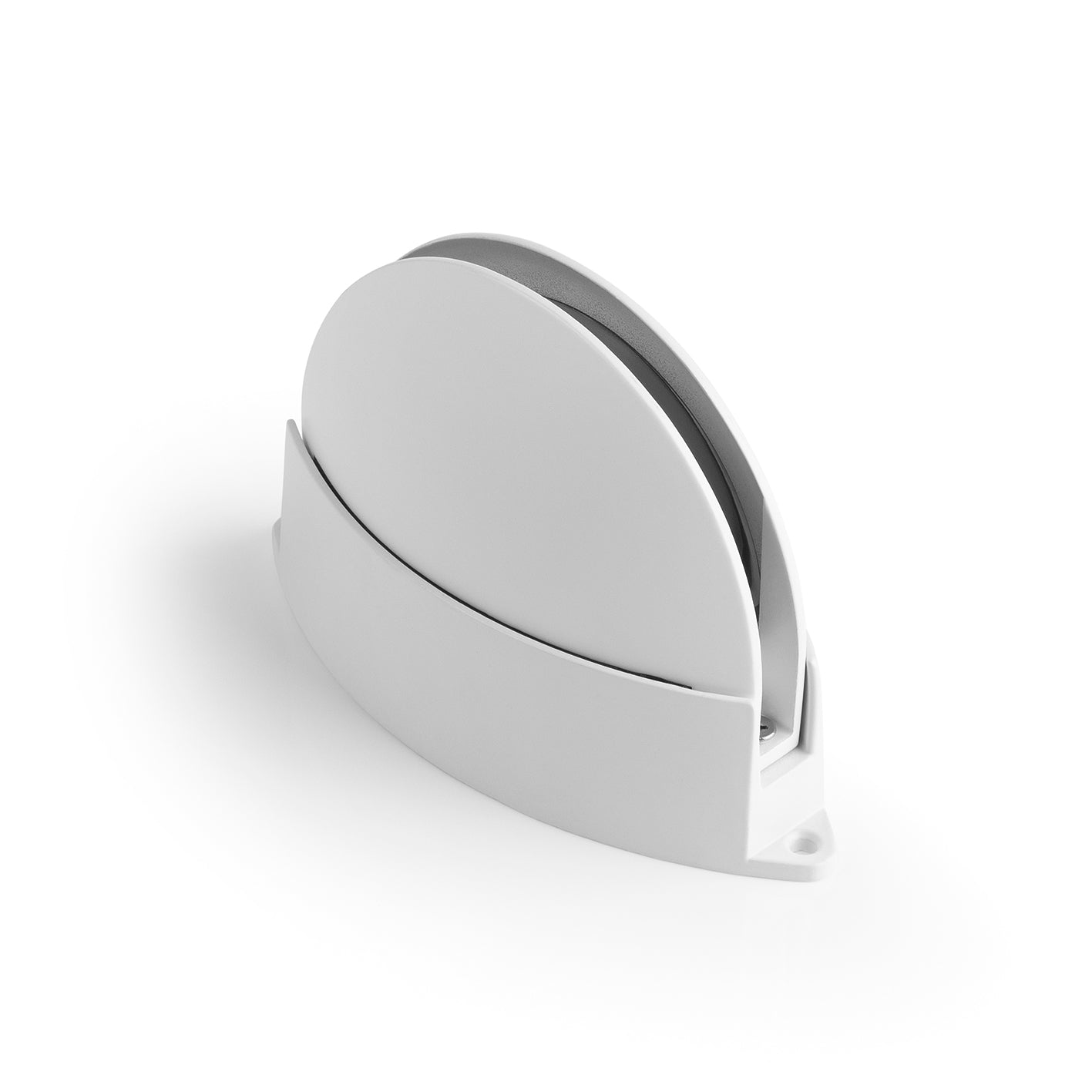 LED-Rahmen-Projektor - weiß, kompakter LED-Projektor mit Aluminiumgehäuse zur Wand- und Fensterrahmenbeleuchtung in warmweißem Licht.
