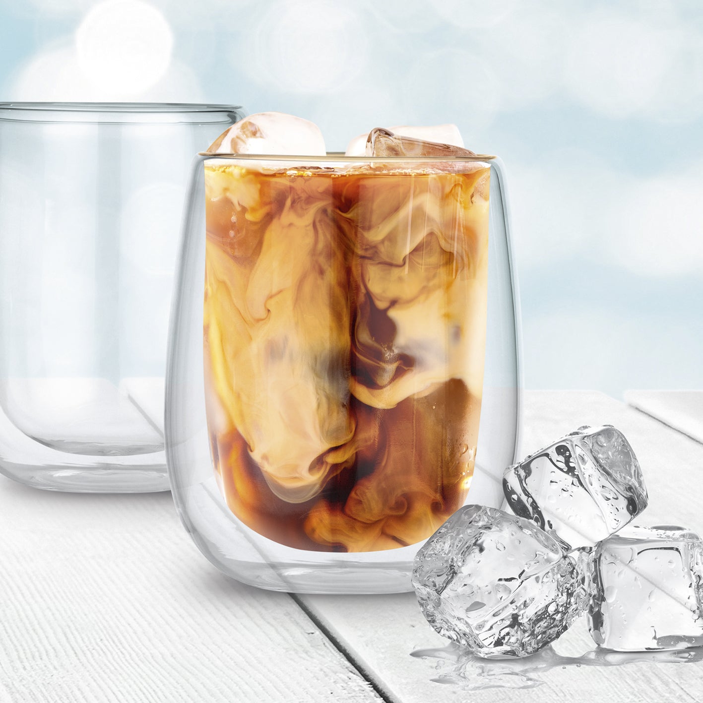 Thermoglas Set 4-tlg. - je 2x Cappuccino & Latte Macchiato aus doppelwandigem Borosilikatglas, wärmeisolierend für heiße und kalte Getränke.