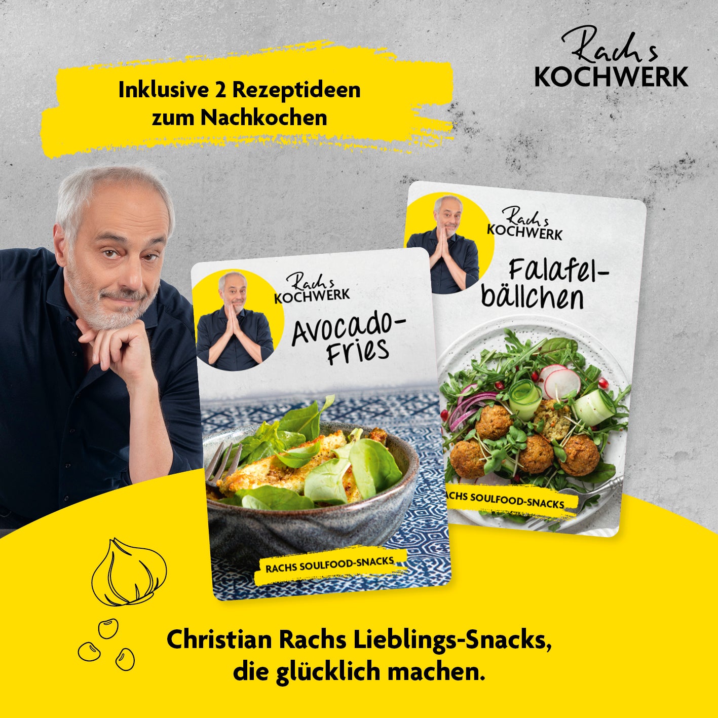 Heißluft-Fritteuse Digital mit Shake-Reminder 4l – 7 Programme, inkl. Rezeptideen für Avocado-Fries und Falafelbällchen.