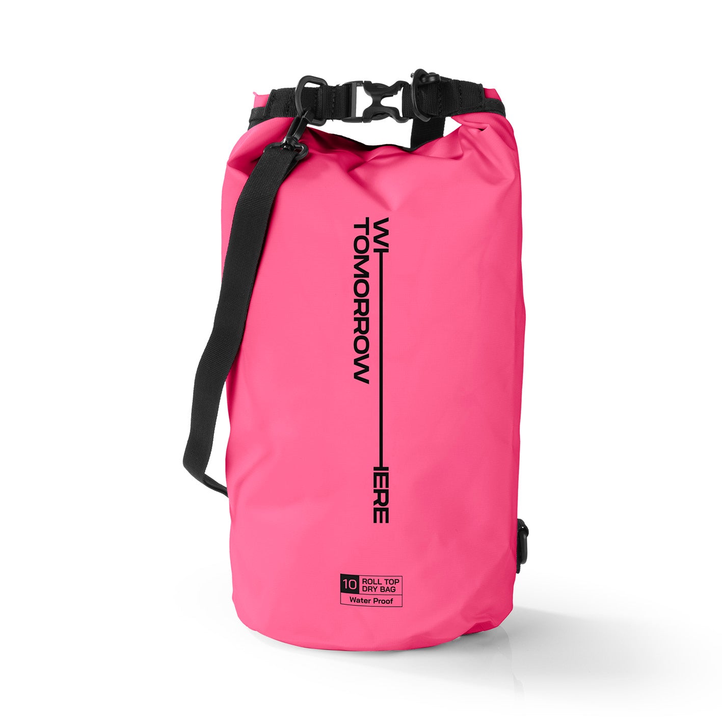 Dry Bag 10L - Style 02 - Pink, wasserdichter, robuster Rucksack mit Rolltop-Verschluss und verstellbarem Schultergurt für Outdoor-Abenteuer.