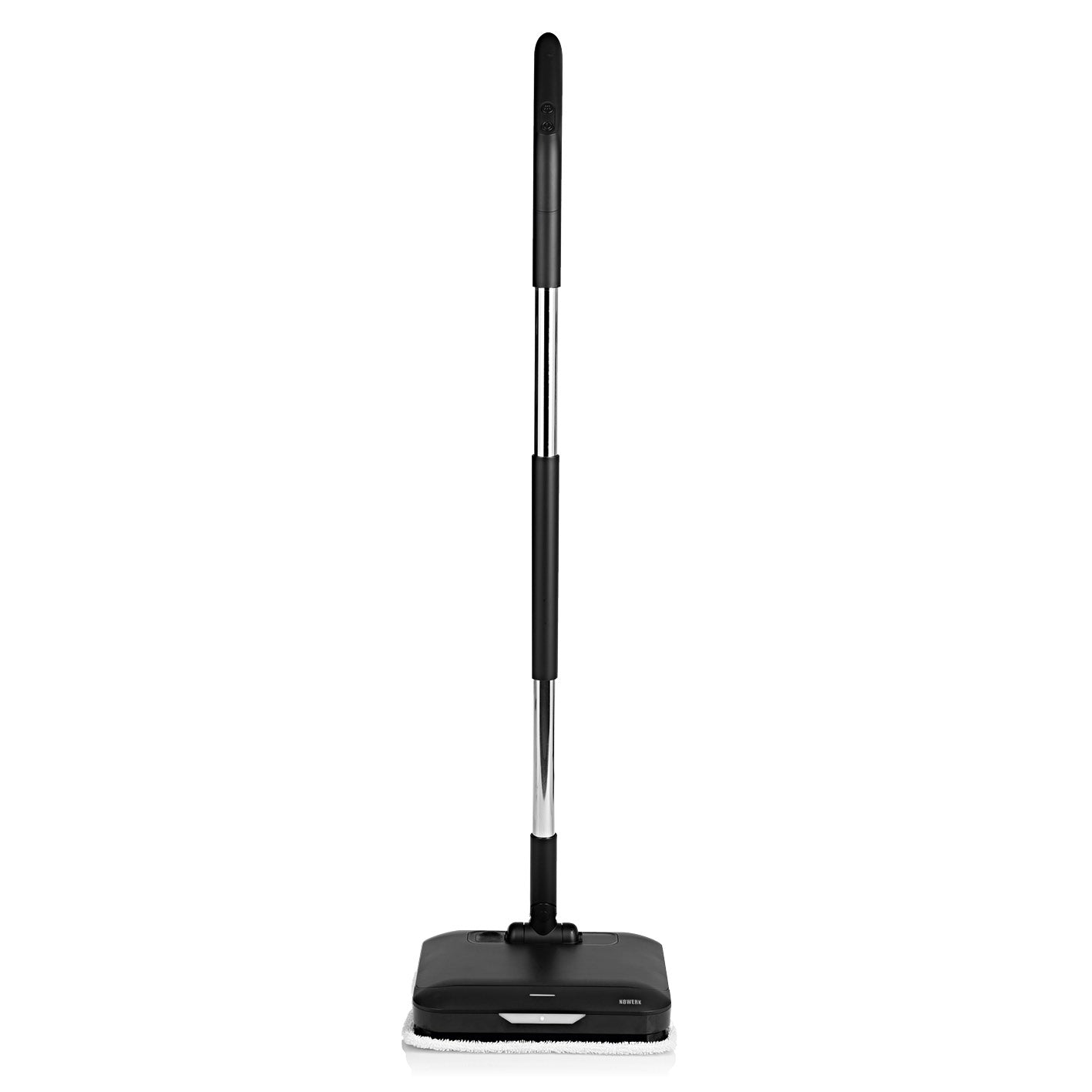 Akku-Vibrationsmopp Midnight Black Edition mit Sprühfunktion und LED-Beleuchtung für einfache und effiziente Bodenreinigung.