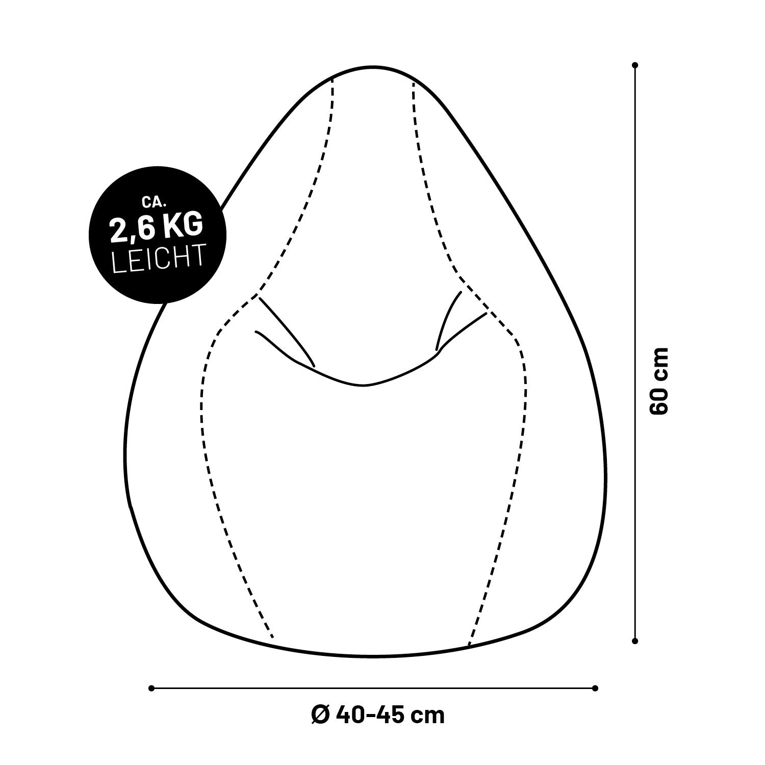 Luxury Fluffy Sitzsack (120 L) - indoor - Grün, leichtes, formbares Sitzkissen mit 60 cm Höhe und 40-45 cm Durchmesser.