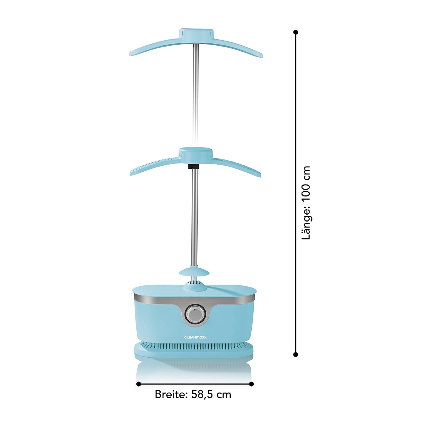 Hemdenbügler PRO mit Hosenaufsatz - Blau, vollautomatisch, mit Teleskopstange, 1800 Watt für effizientes Bügeln und Trocknen.
