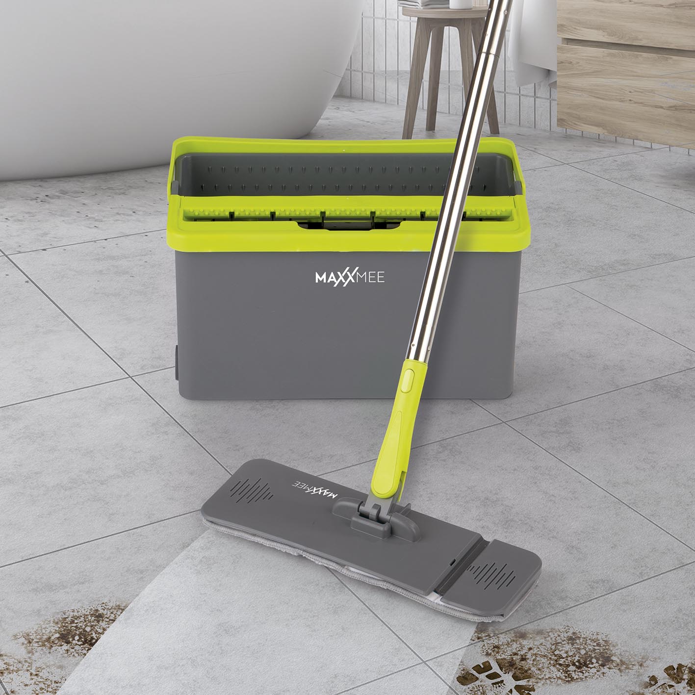 Ersatz-Mopp 2er-Set für Wischsystem Flat-Mopp mit langlebigen Mikrofasern für effektive Schmutz- und Feuchtigkeitsaufnahme auf Hartböden.