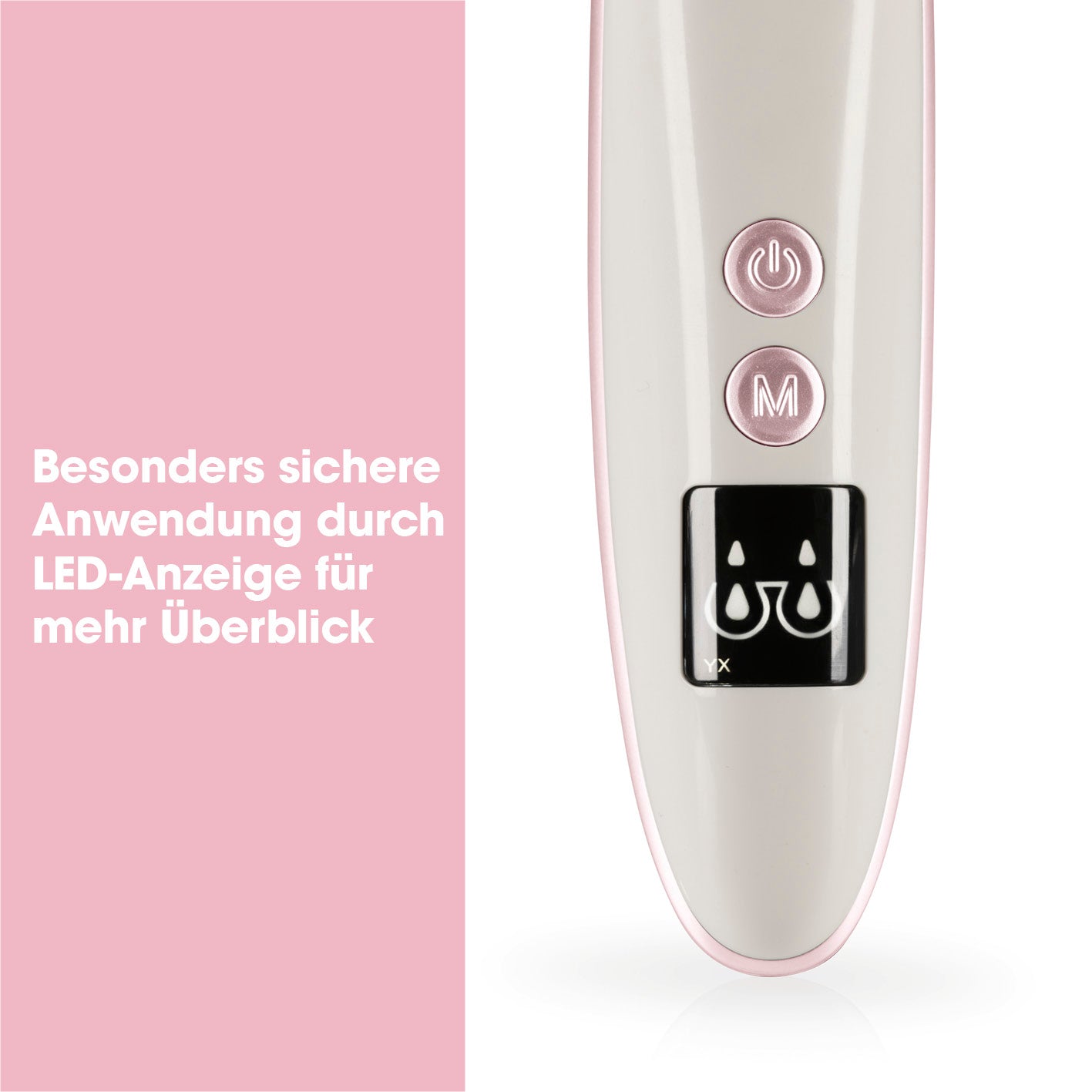 Porenreiniger Professional 6in1 - weiß mit LED-Anzeige für sichere Anwendung und einfache Steuerung der Intensitätsstufen.