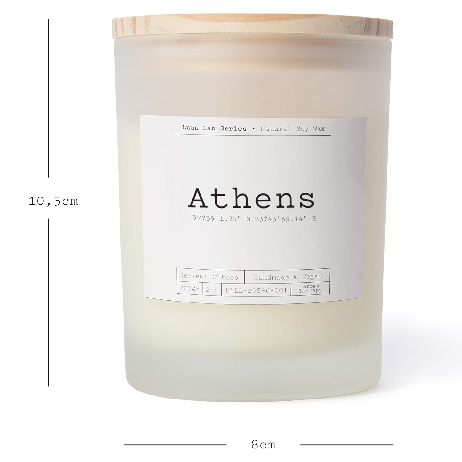 Duftkerze City Memories "Athens" mit veganem Sojawachs, 25 Stunden Brenndauer, inspiriert von der Geschichte Athens.
