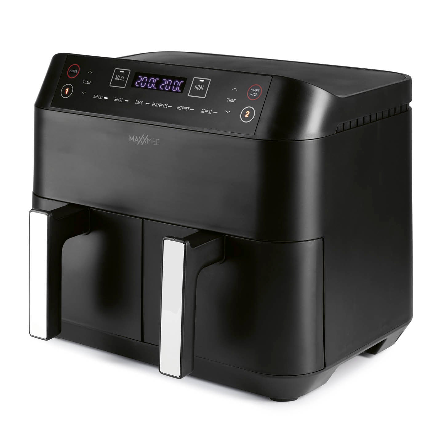 Doppelkammer-Heißluftfritteuse - 7,6 l mit Twin-Zone-Technologie, 2460W Leistung und 6 Kochprogrammen für fettarmes Garen.