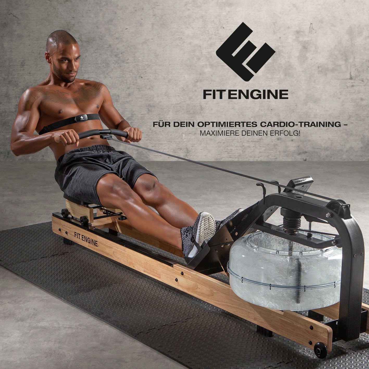 Herzfrequenzmesser zur genauen Puls-Messung beim Cardiotraining, Bluetooth kompatibel, spritzwassergeschützt und mit verstellbarem Textilgürtel.