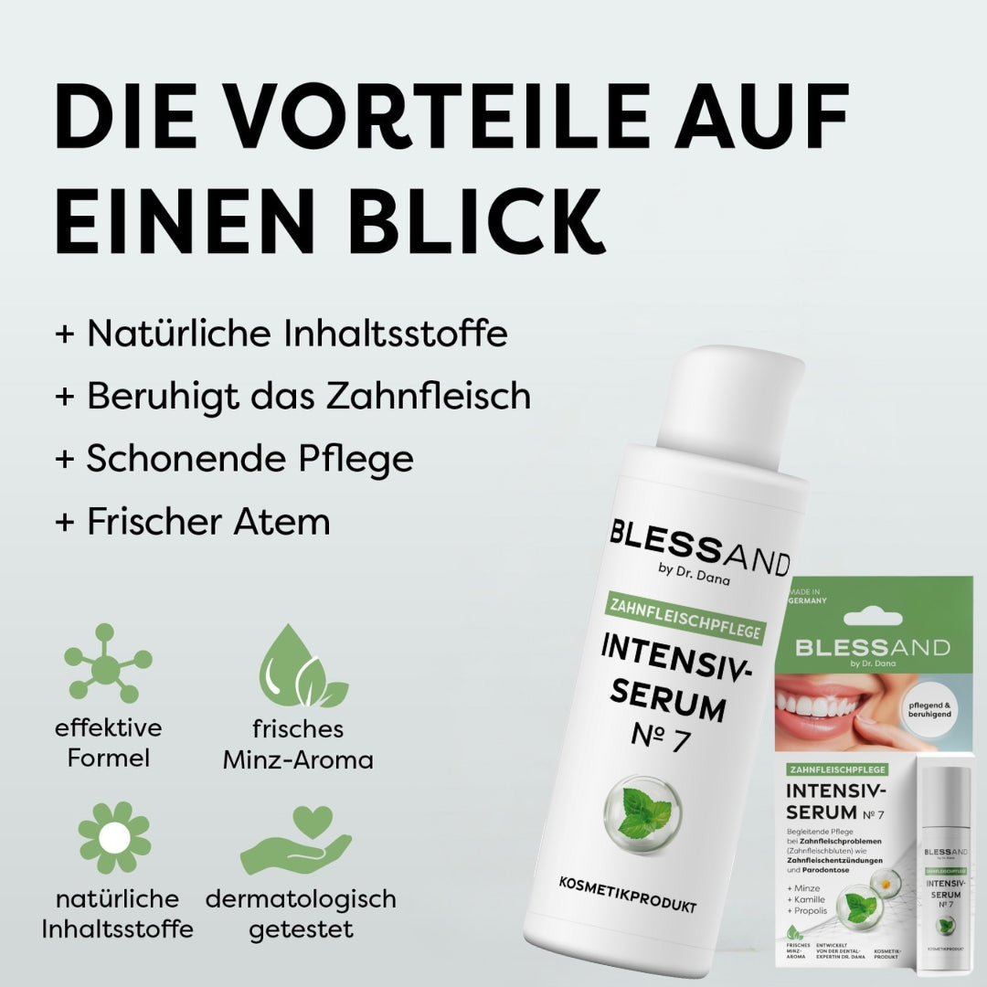Mundpflege Nr. 7 - 2er-Set (2x 10 ml) pflegt und beruhigt das Zahnfleisch mit natürlicher Formel und erfrischendem Minzaroma.