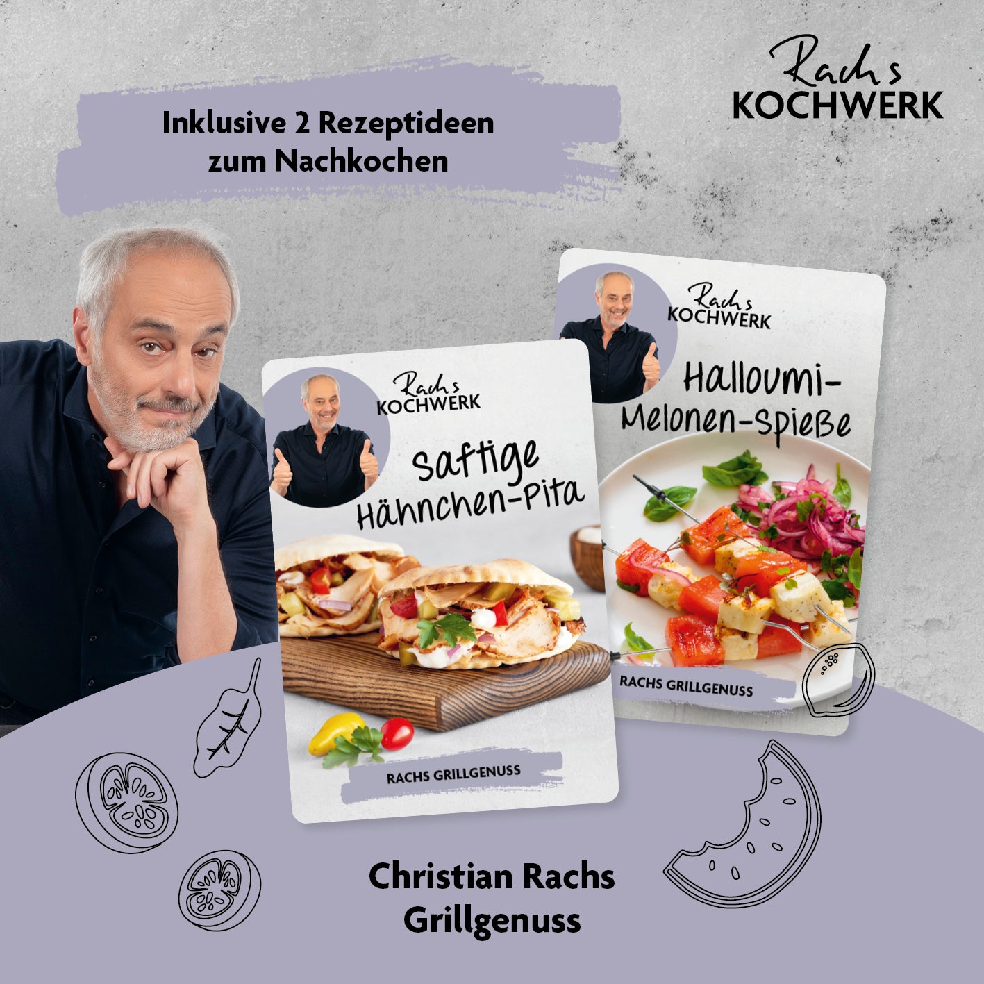 Dönergrill - Schwarz mit 360°-Rotation, großflächigem Heizelement und 7 Spießen für vielseitiges Grillen zu Hause.