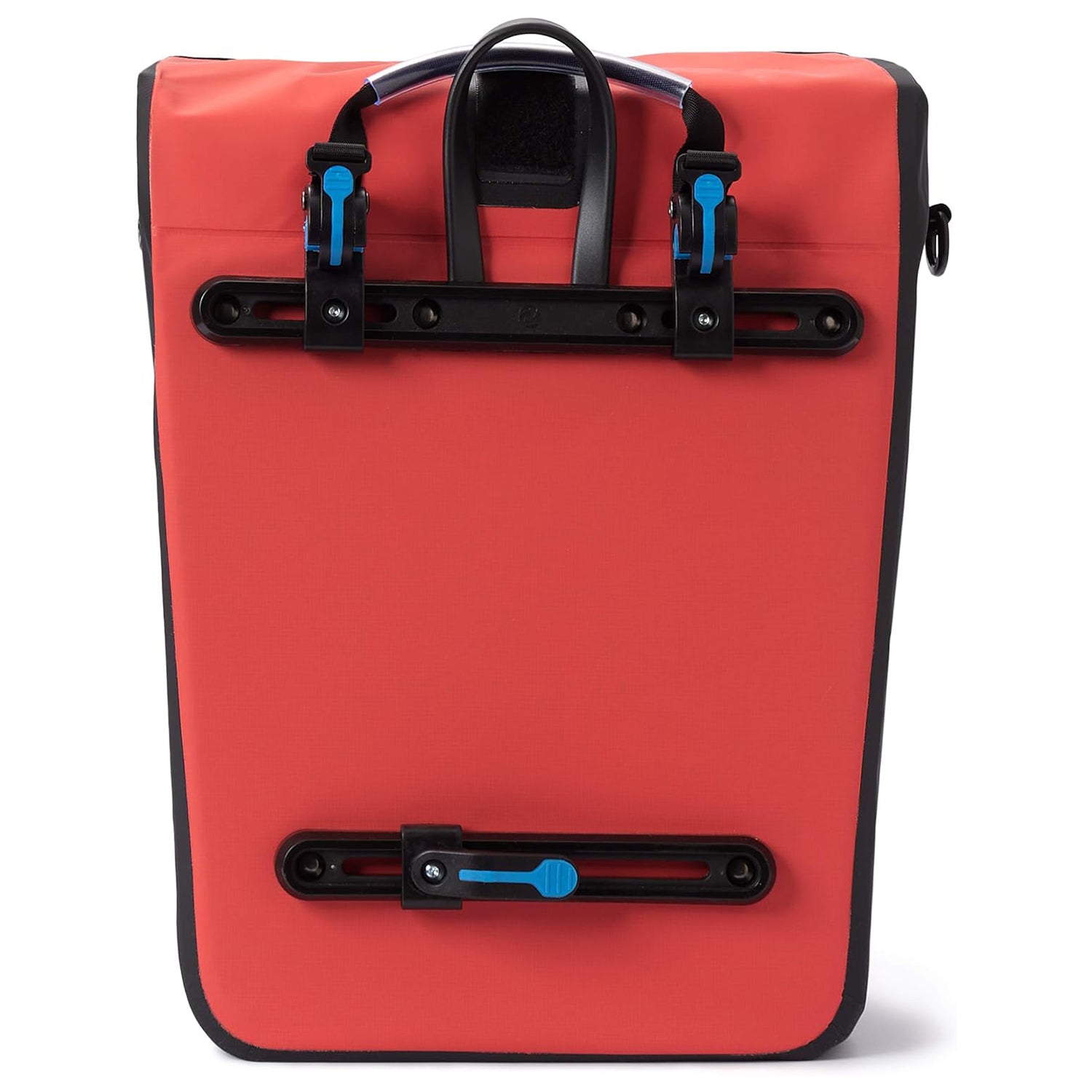 Wasserdichte Fahrradtasche Roll-Top - 21 L - Rot mit praktischem Schnellverbinder und robustem Griff für vielseitigen Einsatz bei jedem Wetter.