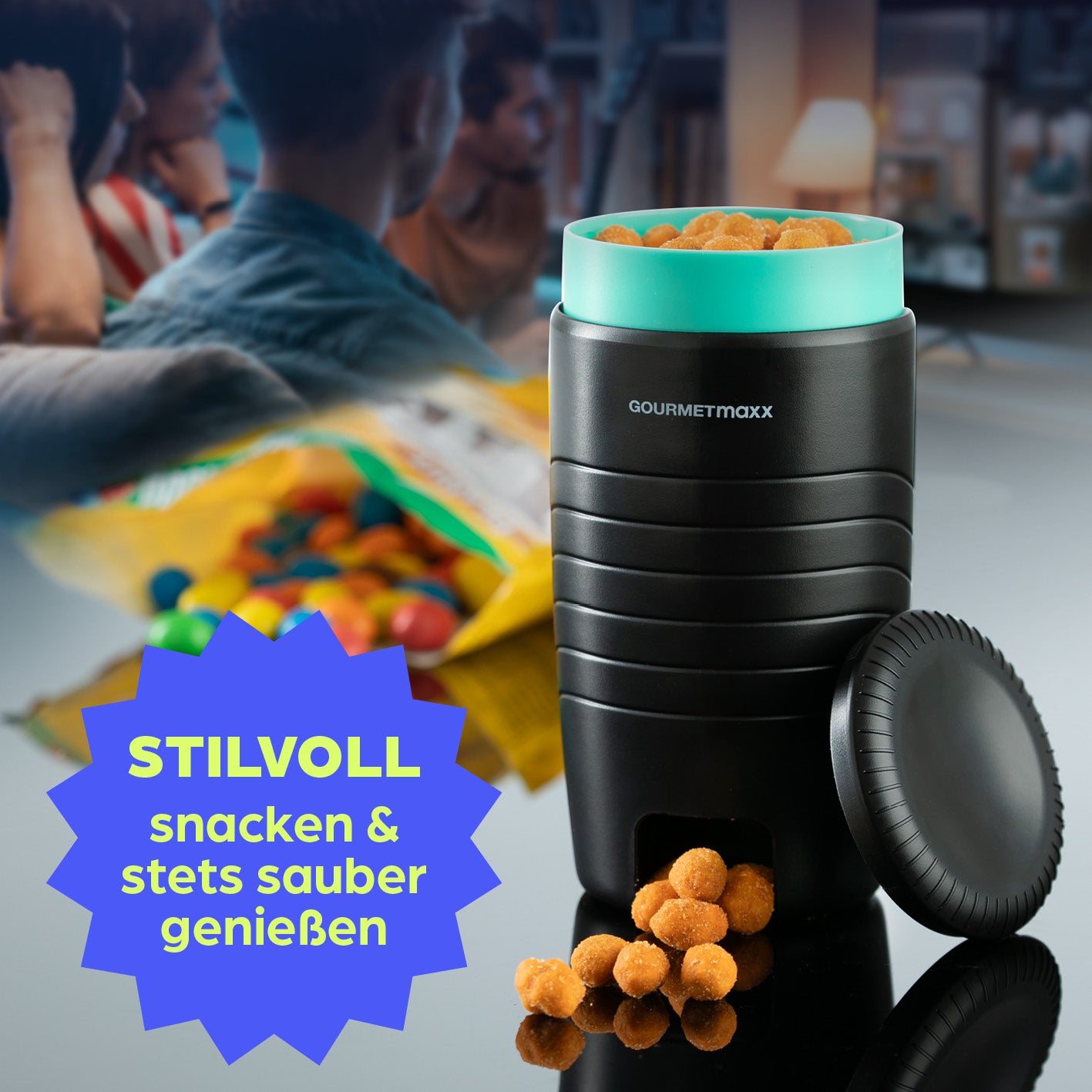 Snackspender - 2er-Set mit praktischem Ausgabefach für sauberen Snackgenuss beim Gaming oder im Home-Office.