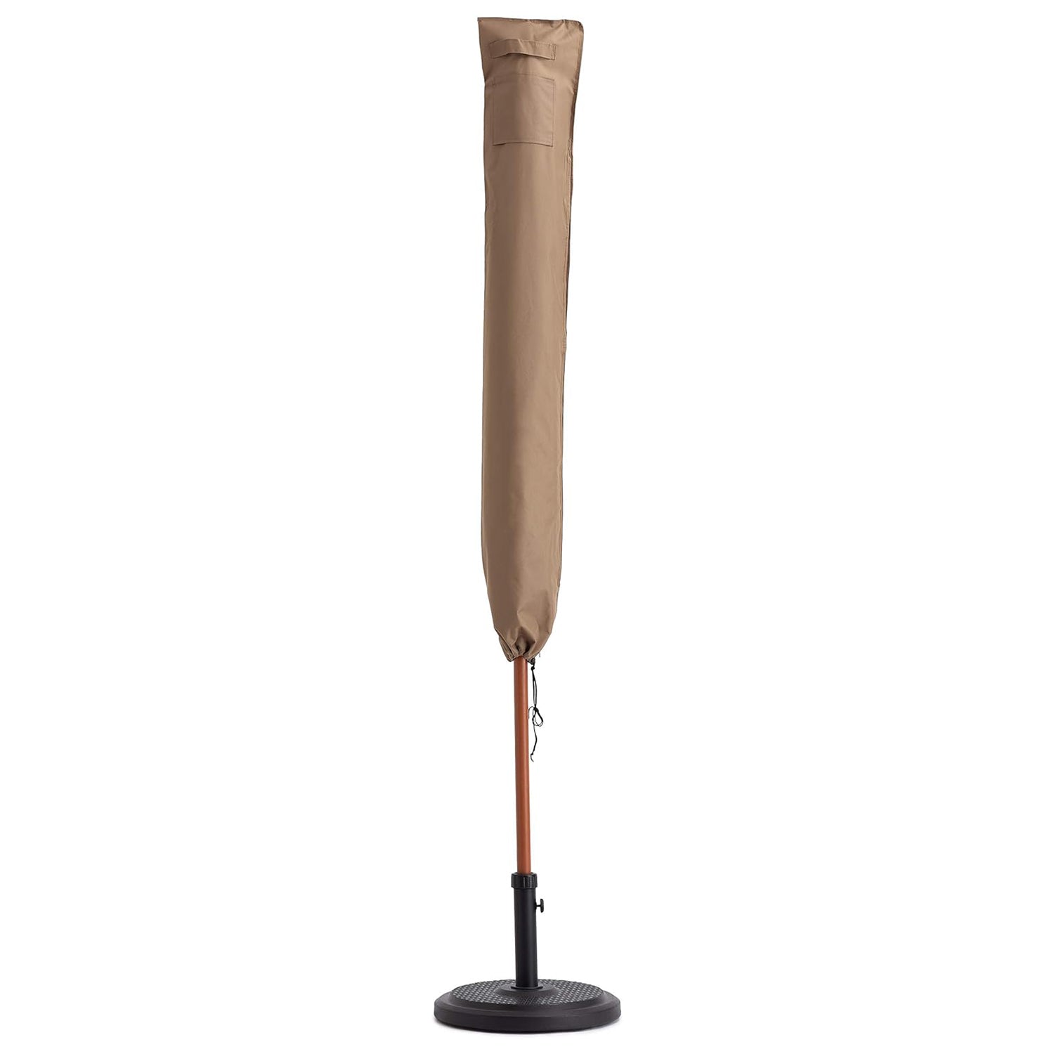 Abdeckung Schutzhülle für Sonnenschirm - 195 x 25/35 cm - Beige, wasserdicht, schützt vor Wetter, mit Kordelzug und Tragegriffen.
