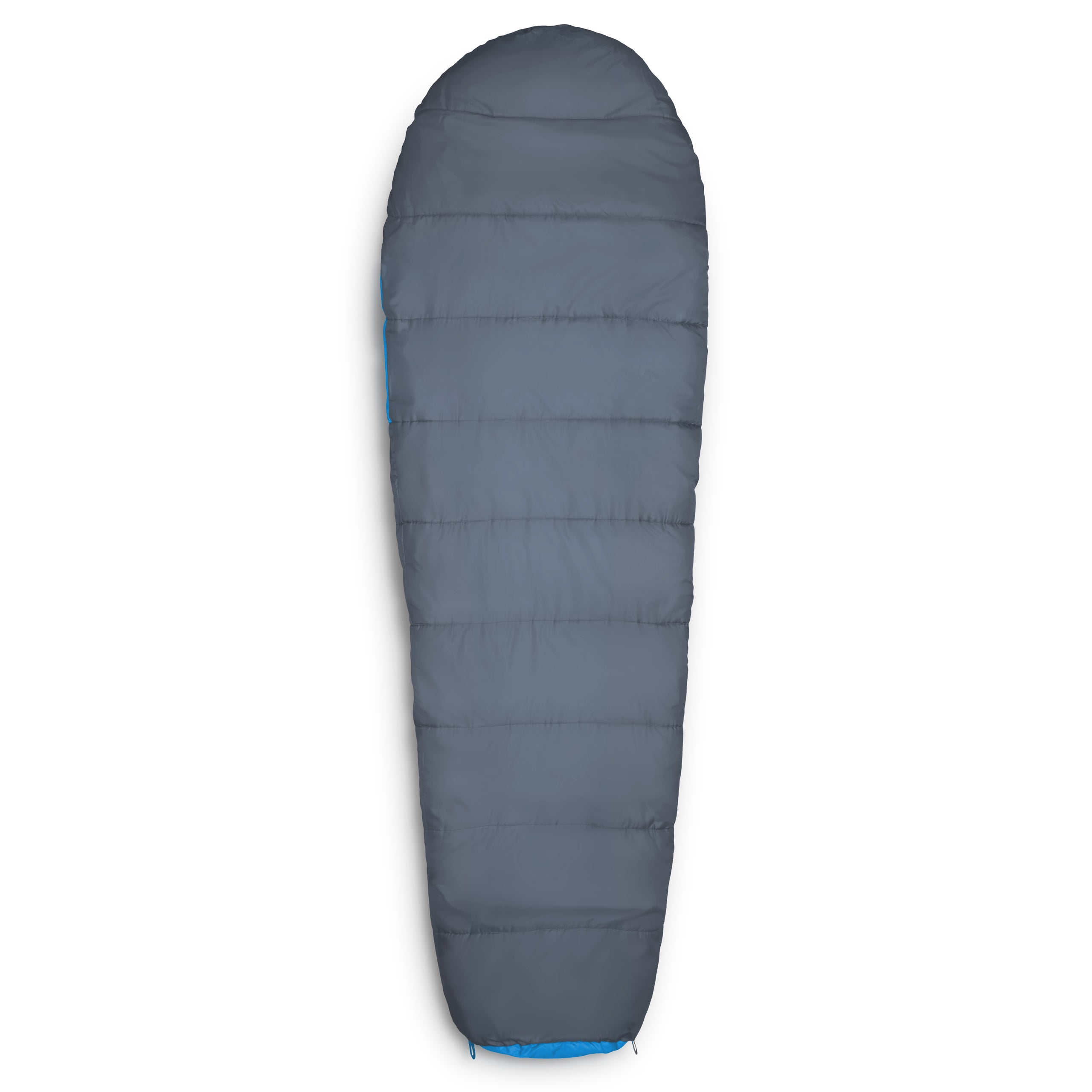 Camping Schlafsack Classic - Mumienschlafsack mit wasserabweisendem Außenmaterial und Kordelzug in Blau, 230 x 80 x 55 cm.