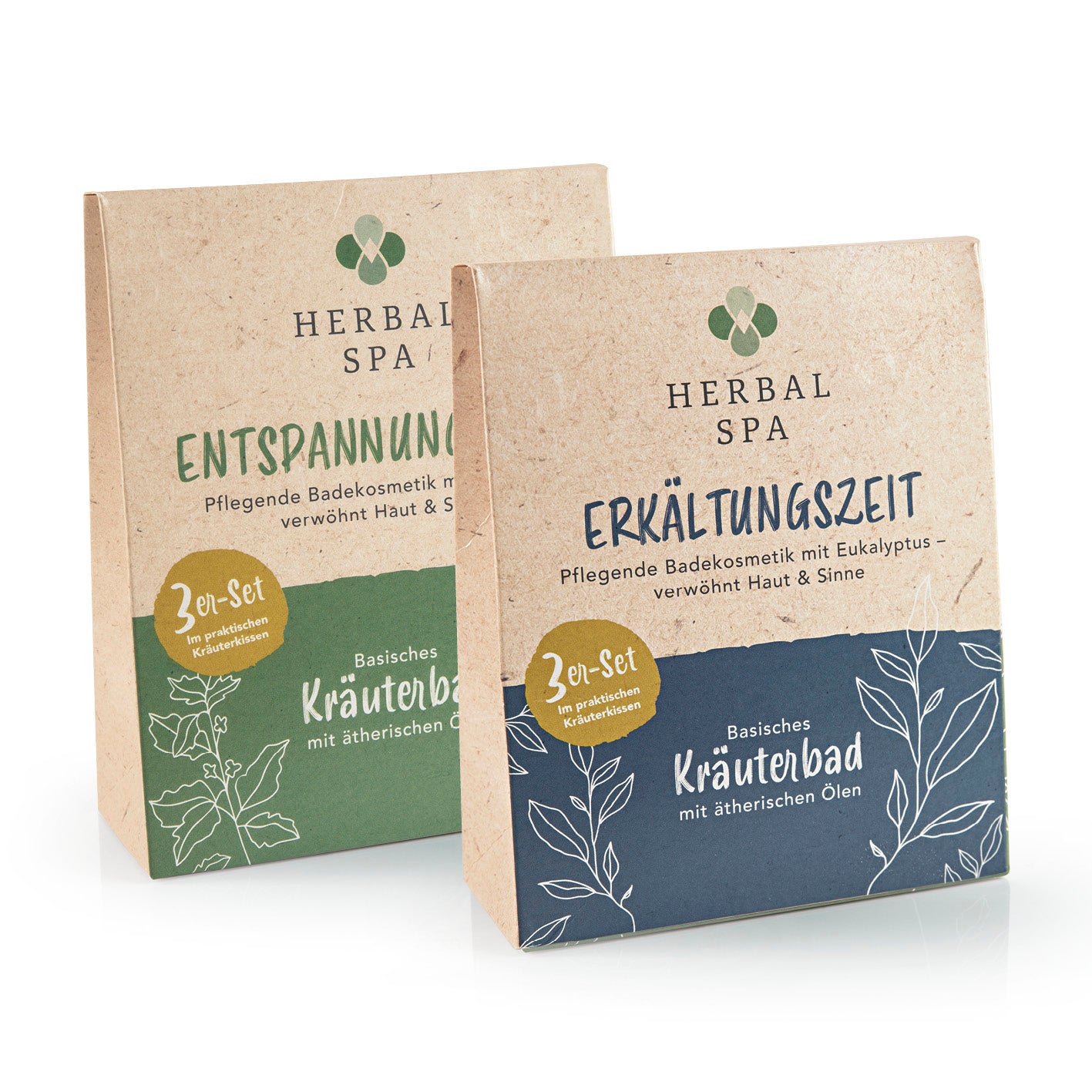 Basisches Kräuterbad mit ätherischen Ölen - Erkältungszeit & Entspannungszeit - 6er-Set pflegt Haut mit natürlichem Aroma.