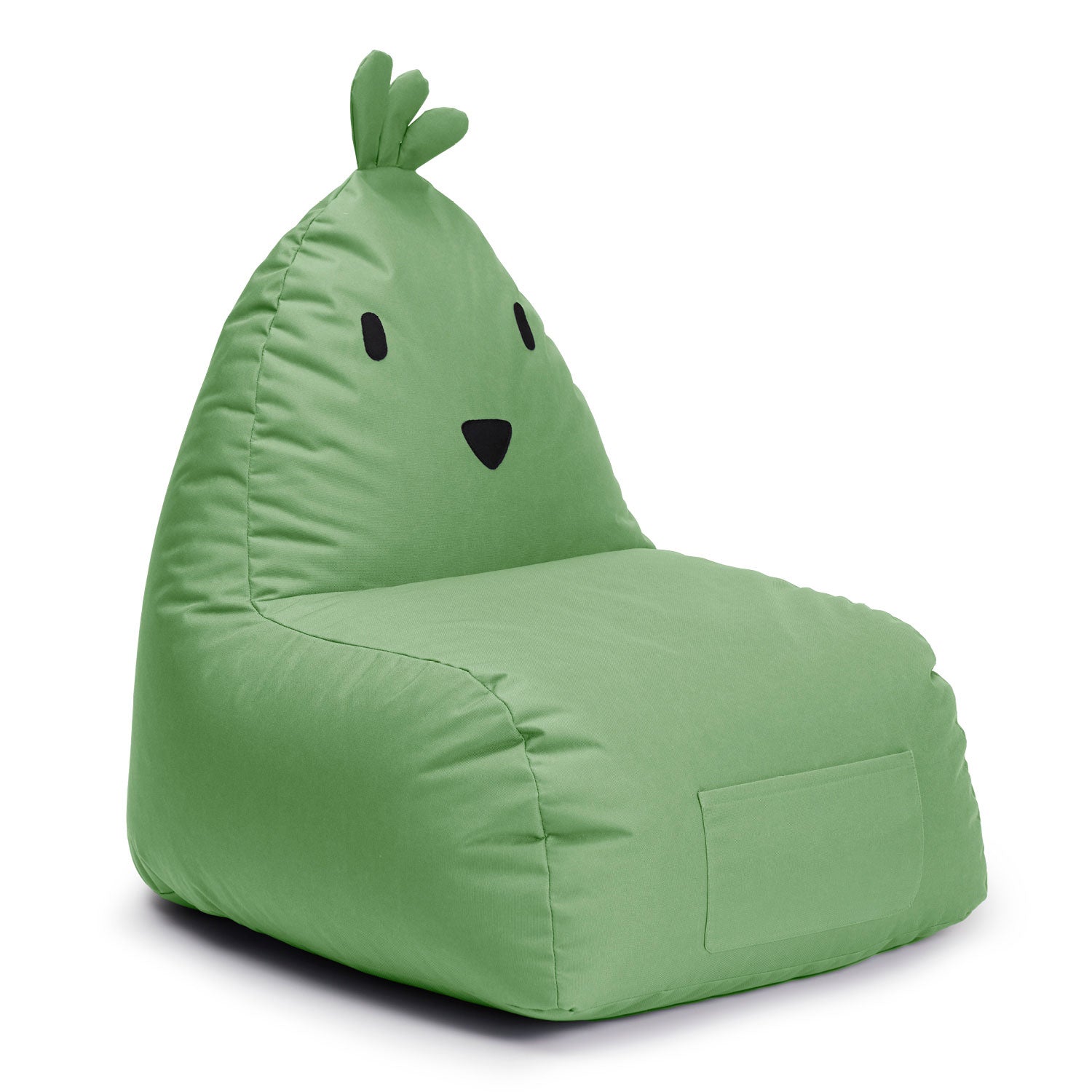 Kindersitzsack Animal Line Chick (200 L) in Pastell Grün, kuschelig, wasserabweisend, ideal für drinnen und draußen.