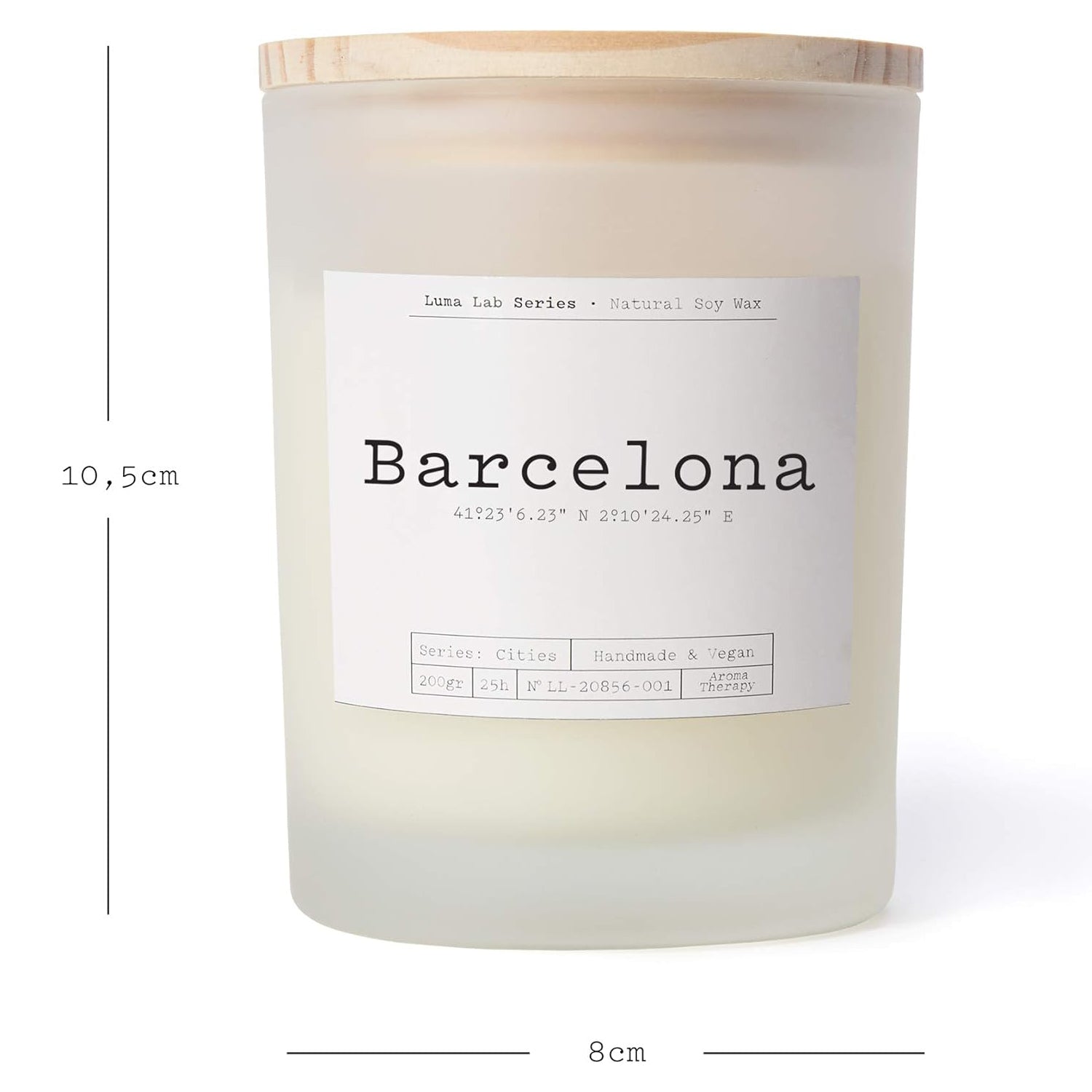 Duftkerze City Memories "Barcelona" im Glas mit floral-fruchtigem Duft, vegan und handgegossen aus nachhaltigem Sojawachs.