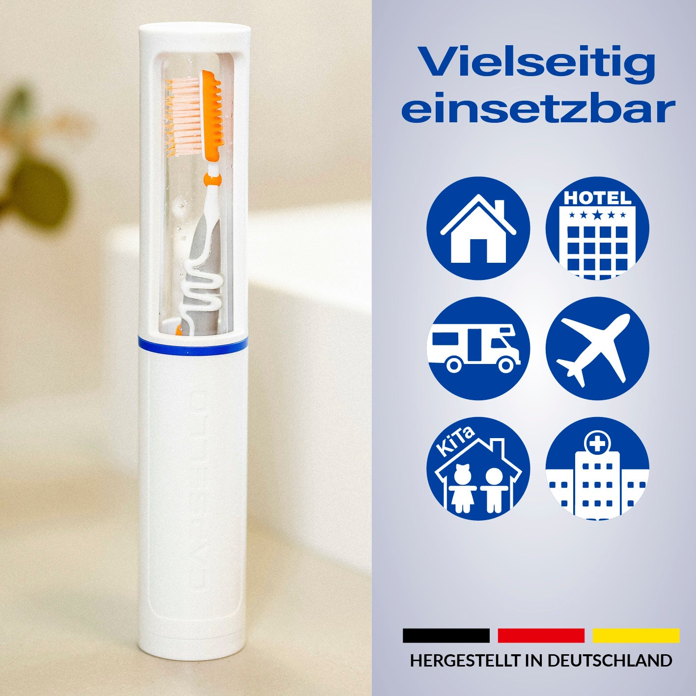 Zahnbürstenbox - weiß als vielseitiger Reiseetui und Hygieneschutz für Zahnbürste, ideal für Zuhause und unterwegs.