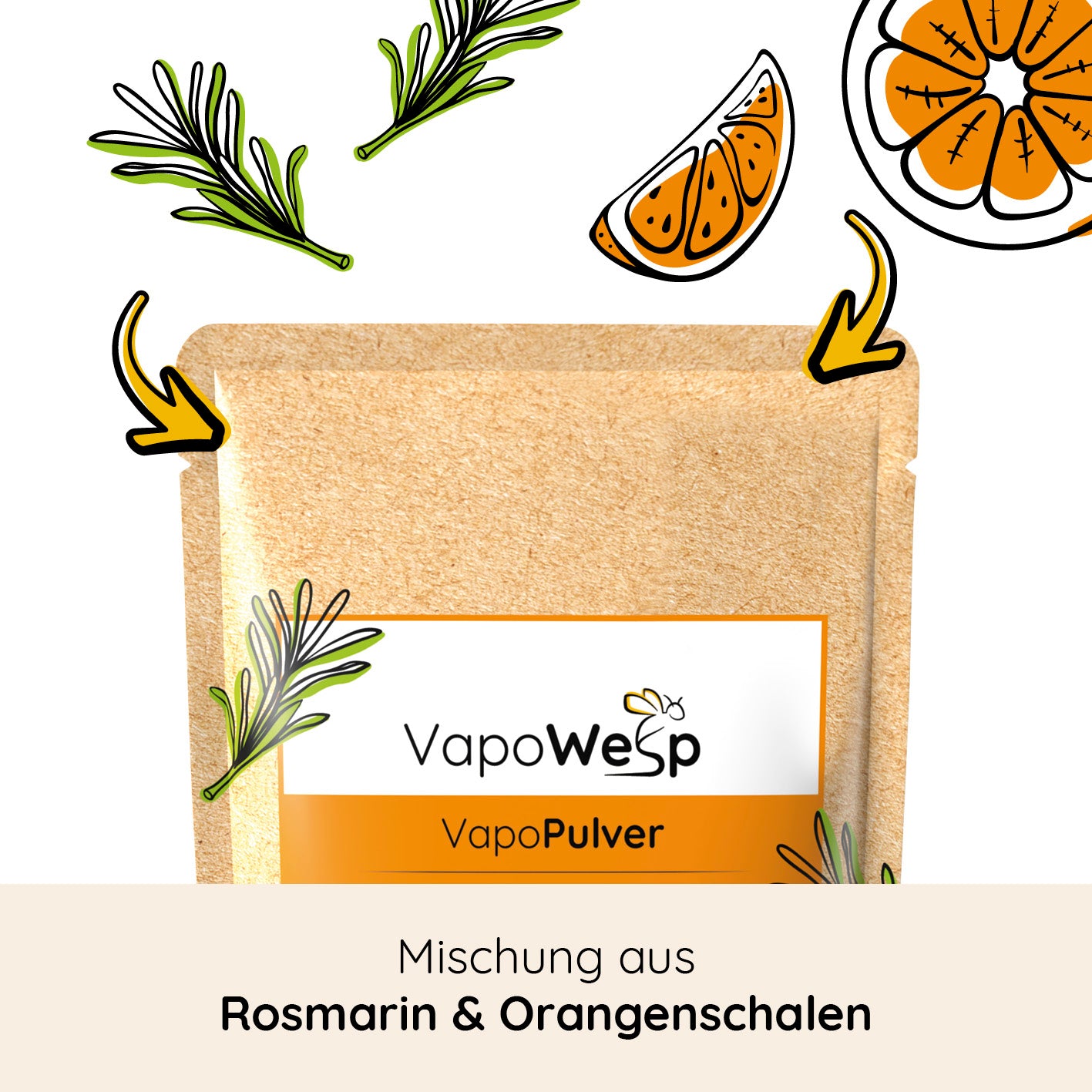Pulver-Set Orange & Rosemary (100 g) + Lemon Basil (100 g) + Hay Flowers & Thyme (100 g) Aromatischer Duft mit Rosmarin und Orangenschalen.