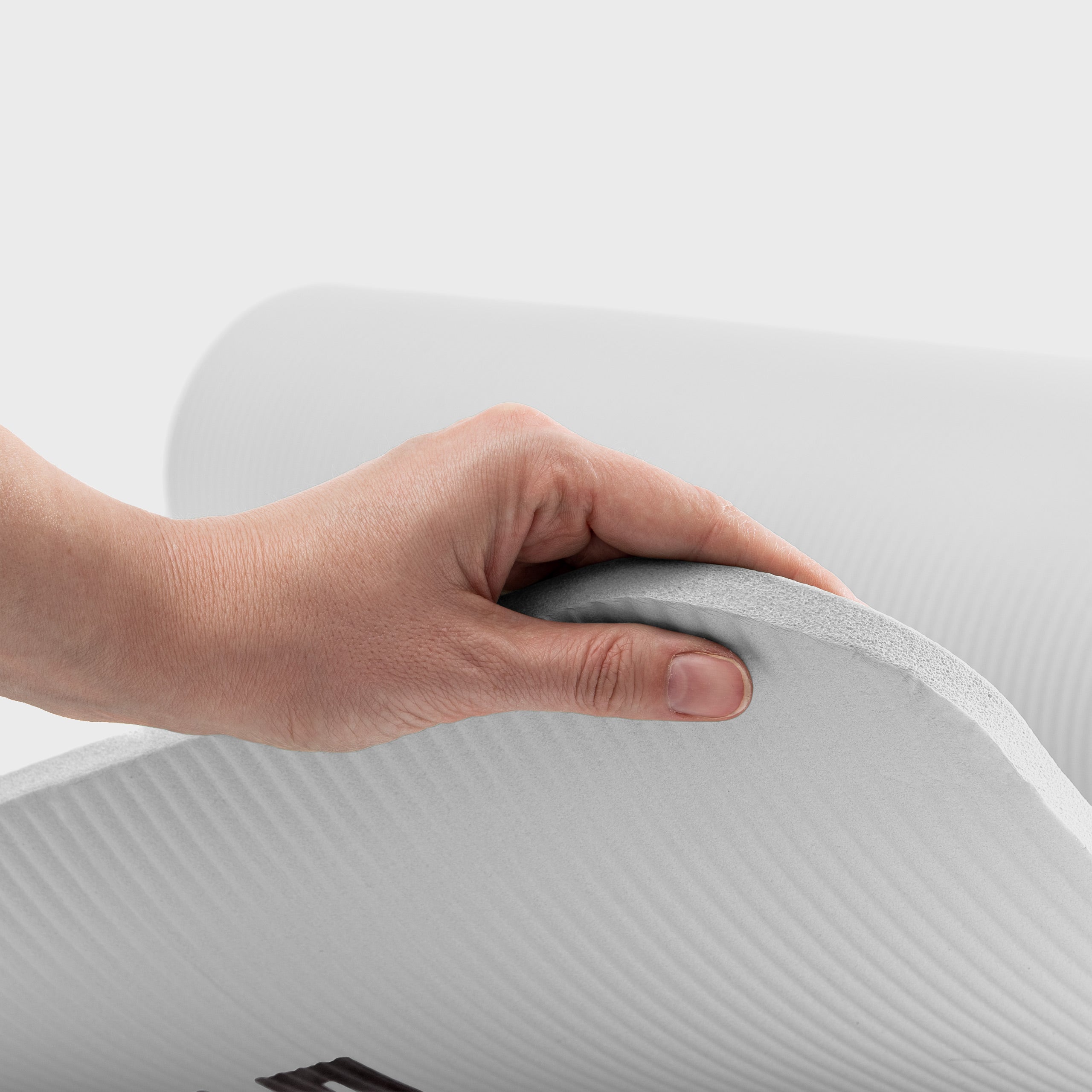 Fitness- & Gymnastikmatte - 183 x 61 x 1,2 cm - Weiß, rutschfest, robust, weich und platzsparend für Yoga und Gymnastik.