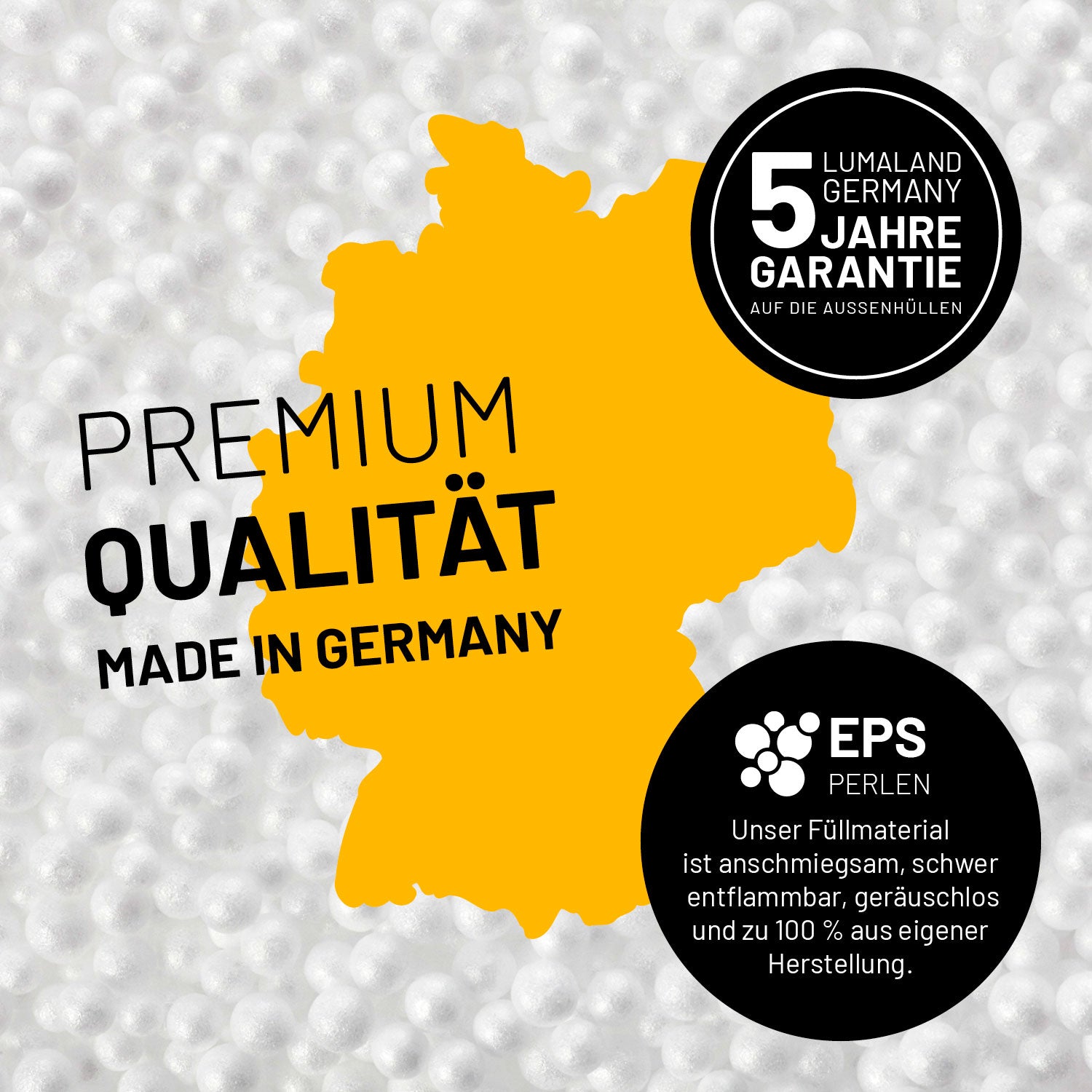 XXL Microvelours Sitzsack (380 L) - indoor - Braun mit 5 Jahren Garantie, Premiumqualität Made in Germany, EPS-Füllung, geräuschlos und schwer entflammbar.