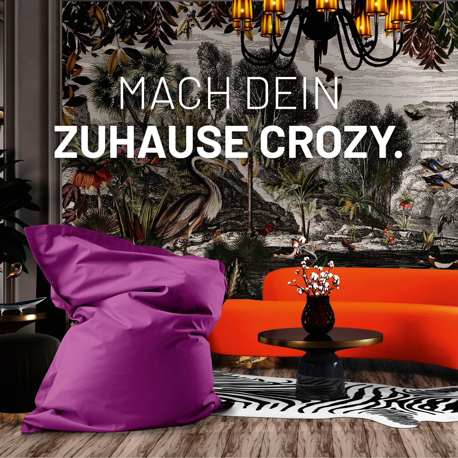 Sitzsack Classic XXL (380 L) lila, modern, komfortabel, für drinnen und draußen, pflegeleicht, mit verstecktem Reißverschluss und langlebiger Füllung.