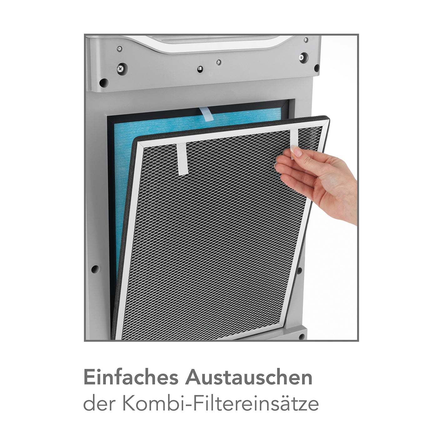 Filterset für Luftreiniger High Performance - 2 Kombi-Filtereinsätze mit Aluminium-Vorfilter und HEPA Aktivkohlefilter zum Luftreinigen.