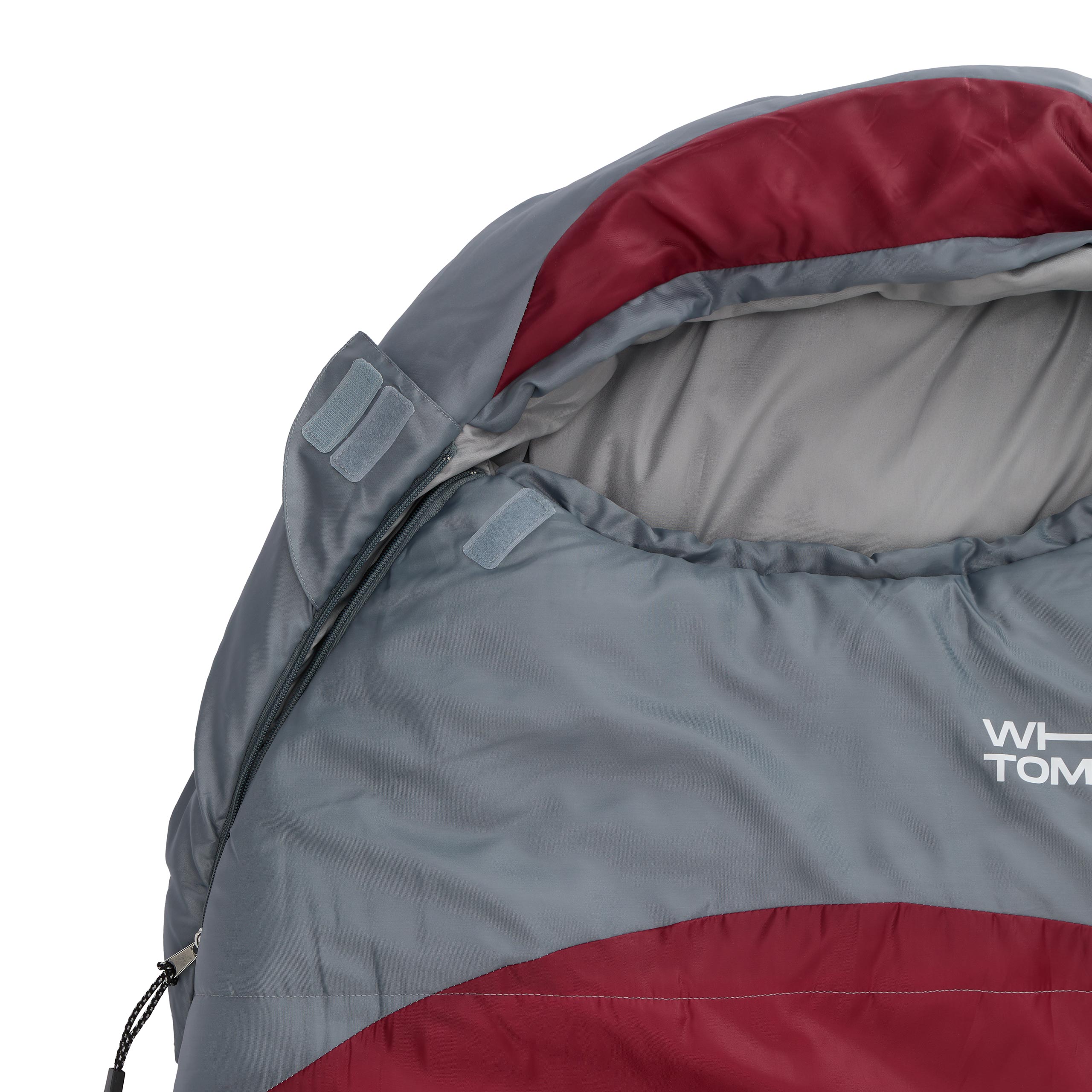 Camping Schlafsack Classic Mumienschlafsack mit Tasche in Weinrot, wasserabweisend, für Outdoor und Camping geeignet.